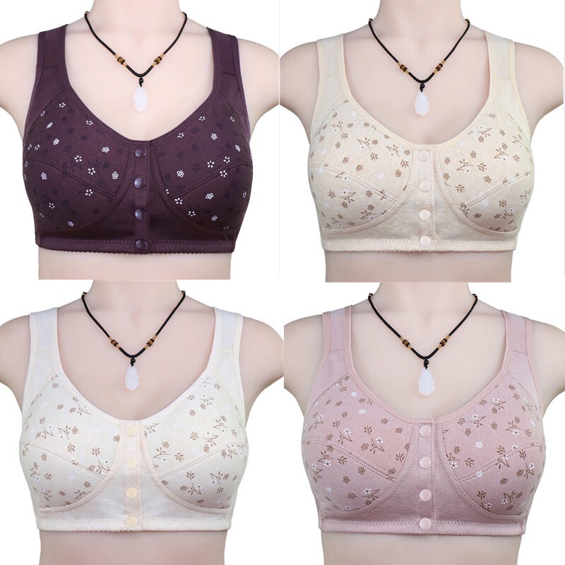 Push Up Full Cotton Bralette Wireless Bras Women Underwear Front Closure Bra