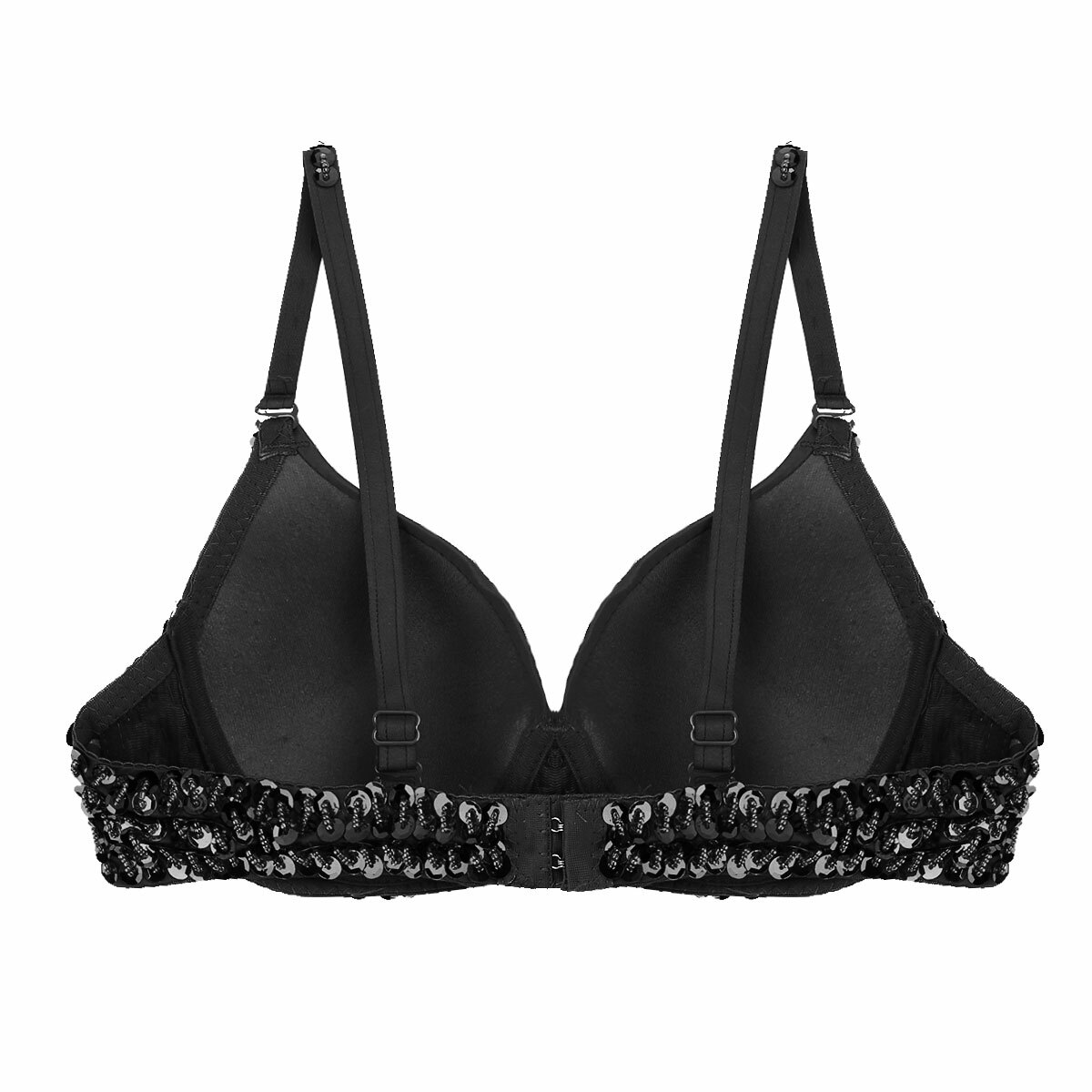 Womens Sequins Sparkle Bra Crop Top Belly Dance Costume Tops Rave Party Clubwear