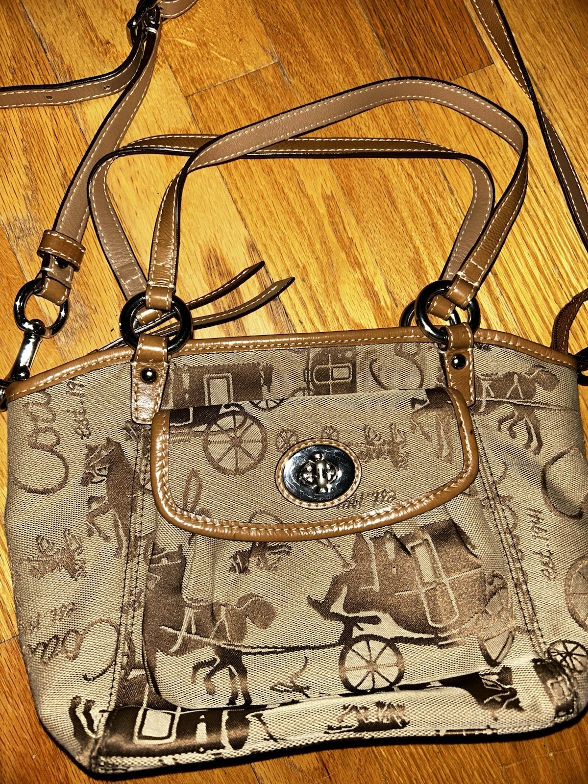 VTG Coach Leah Small Crossbody F14855 Convertible Shoulder Handbag Purse Satchel