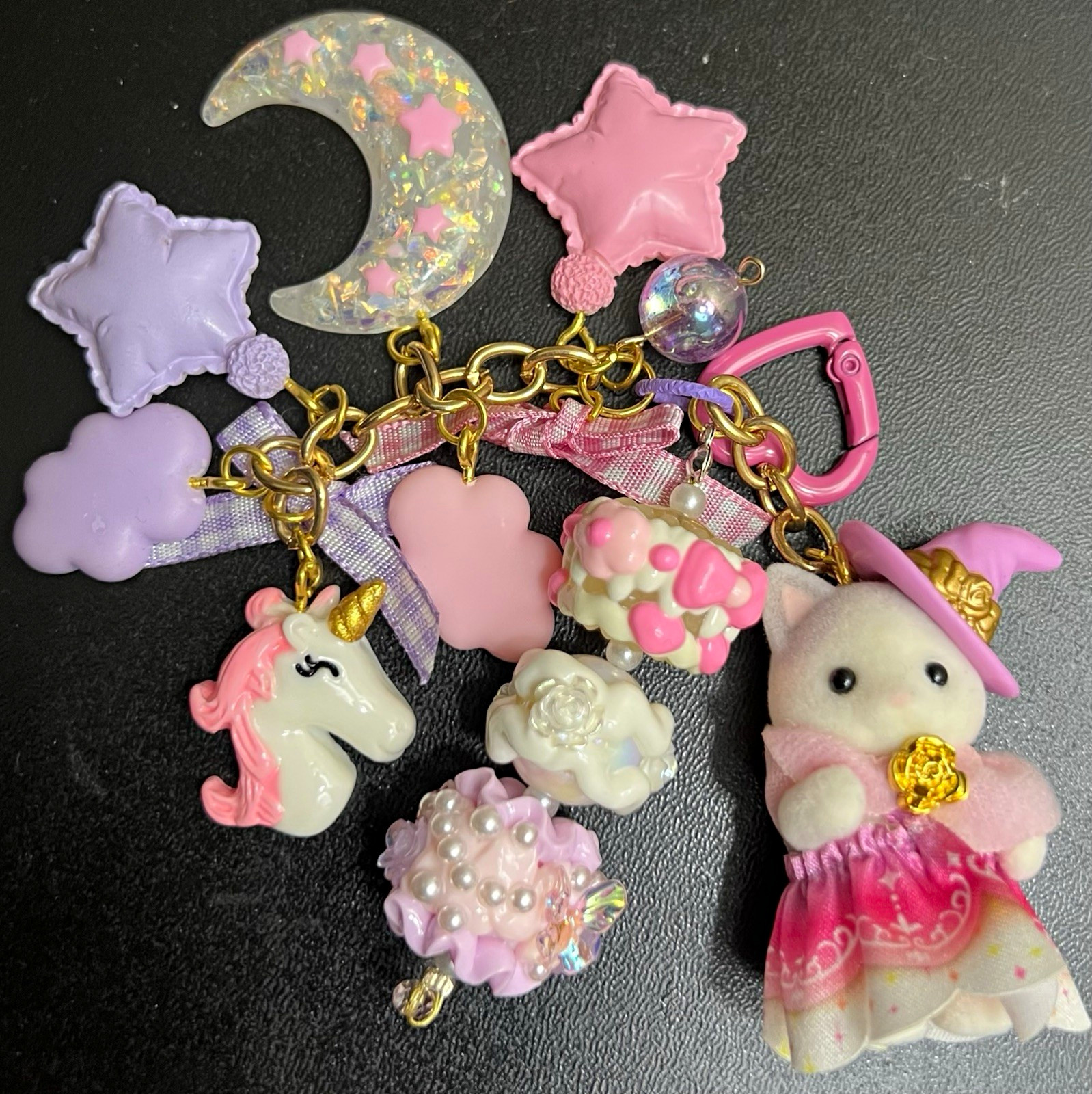 Custom Calico Critter Magical Cat Keychain
