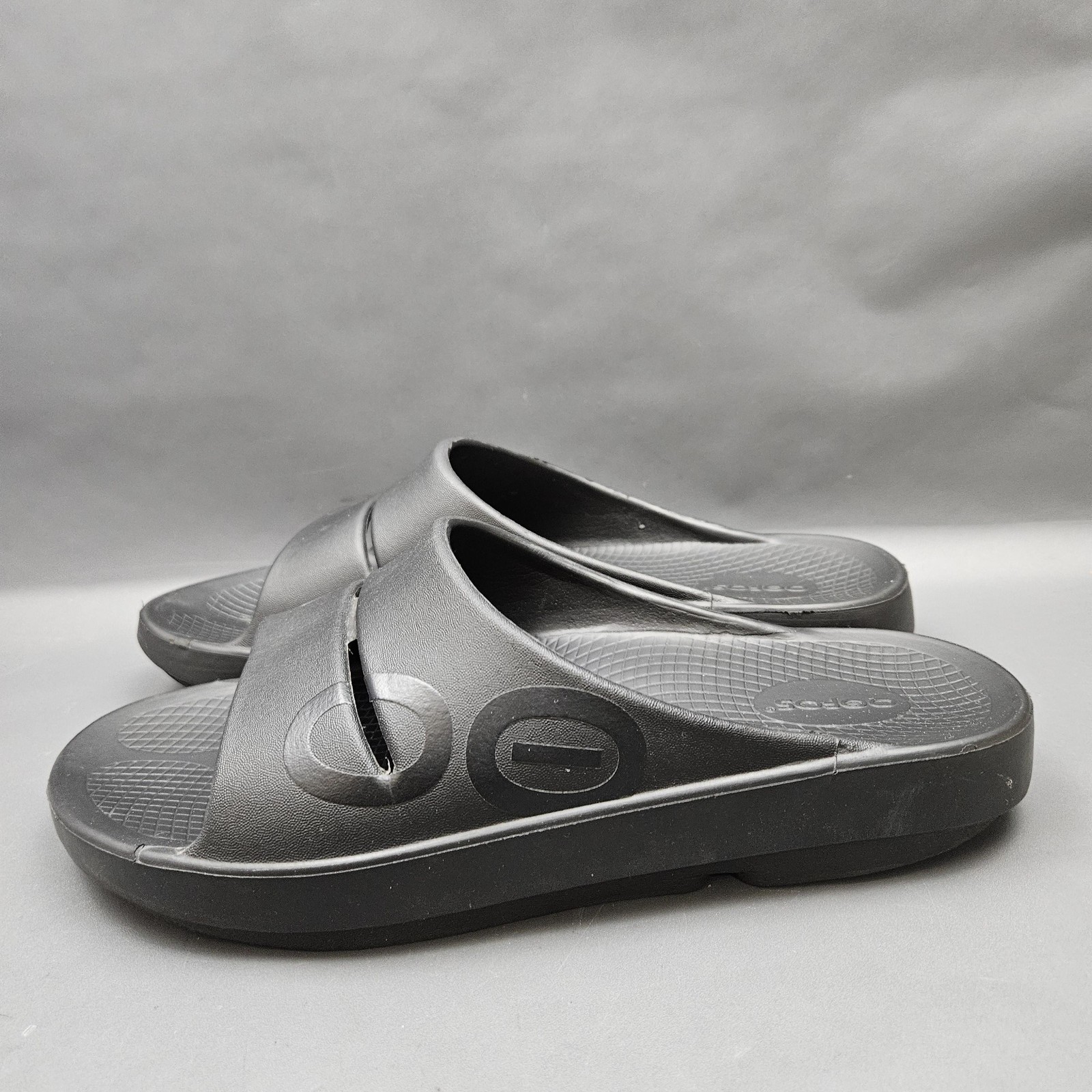 OOFOS Ooahh Sport Slide Sandals Mens Size 11 Black Recovery Comfort Shoes