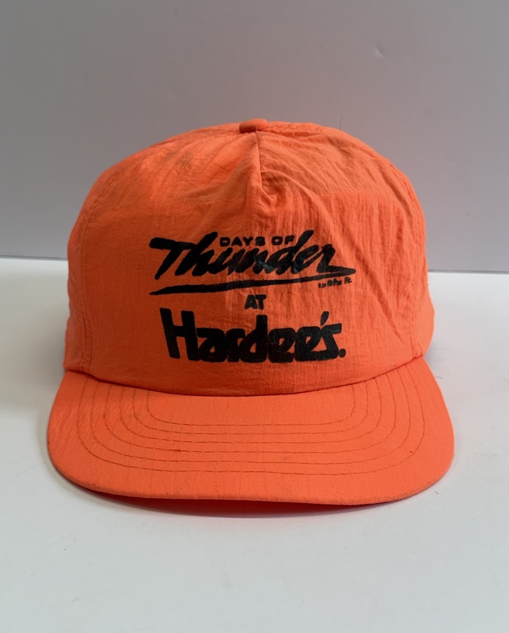 Vintage 90s Days Of Thunder Movie Promo Hat Cap Orange Nylon Strap Back