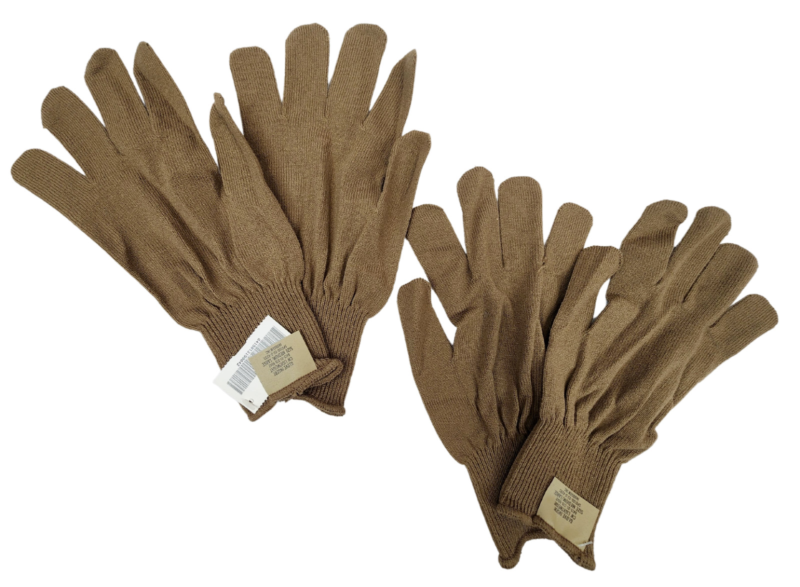 Military Outdoor Clothing G.I. Brown Acrylic Glove Insert (Pair) *mocinc.1982*