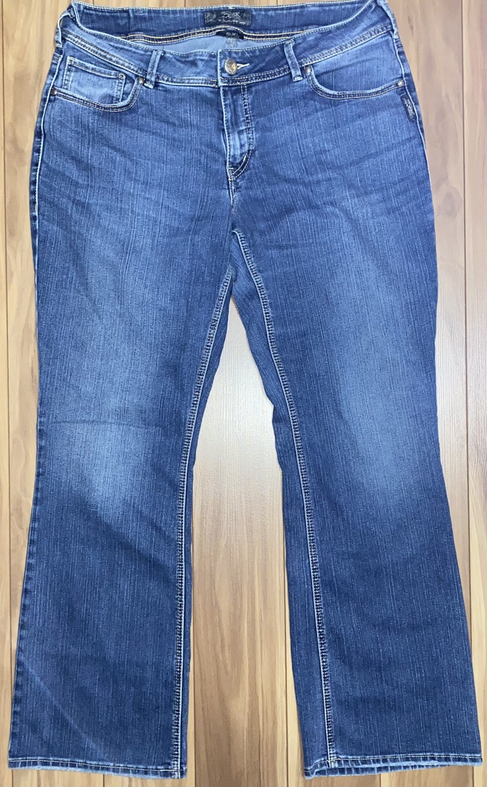 Silver Jeans Suki Mid Rise Bootcut Blue Denim Jeans Women’s Size 16/33L Stretch
