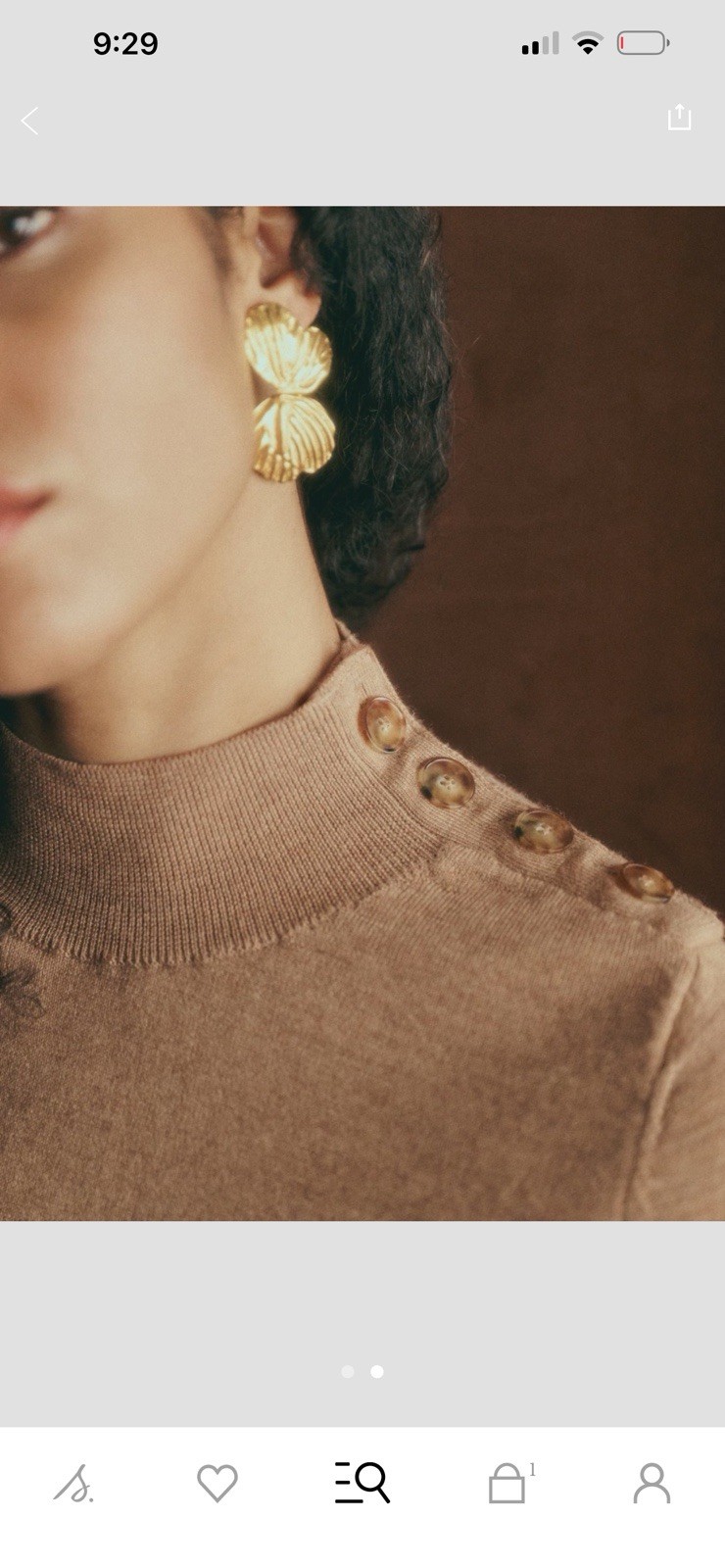 Sézane Jacob Brown Merino Wool Sweater Jumper