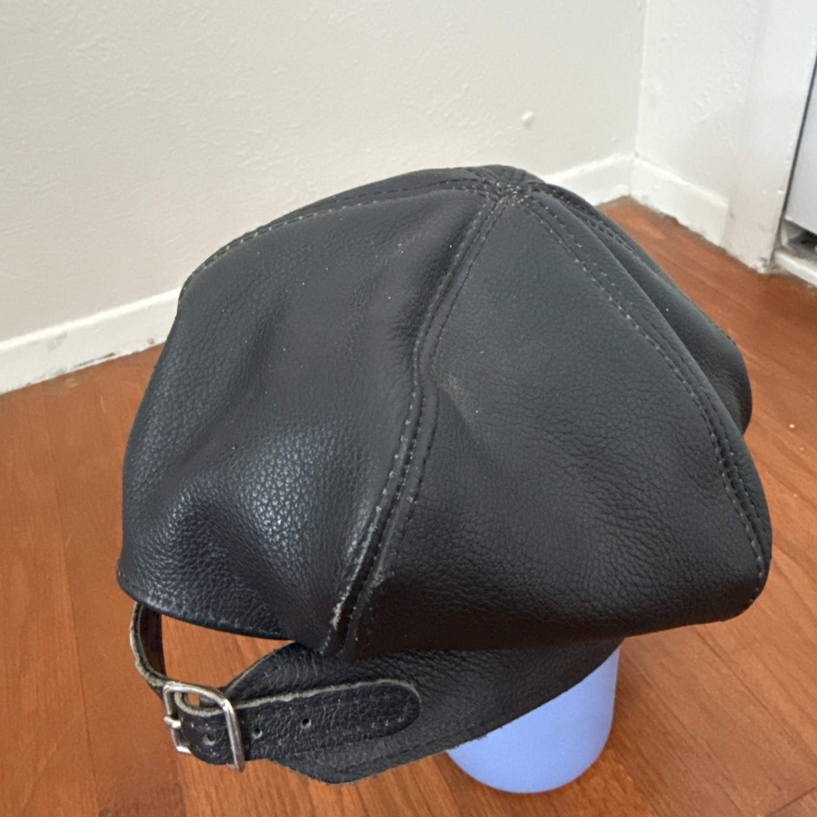 Vintage 1995 Genuine Leather Betty Boop Motorcycle Hat with metal accents