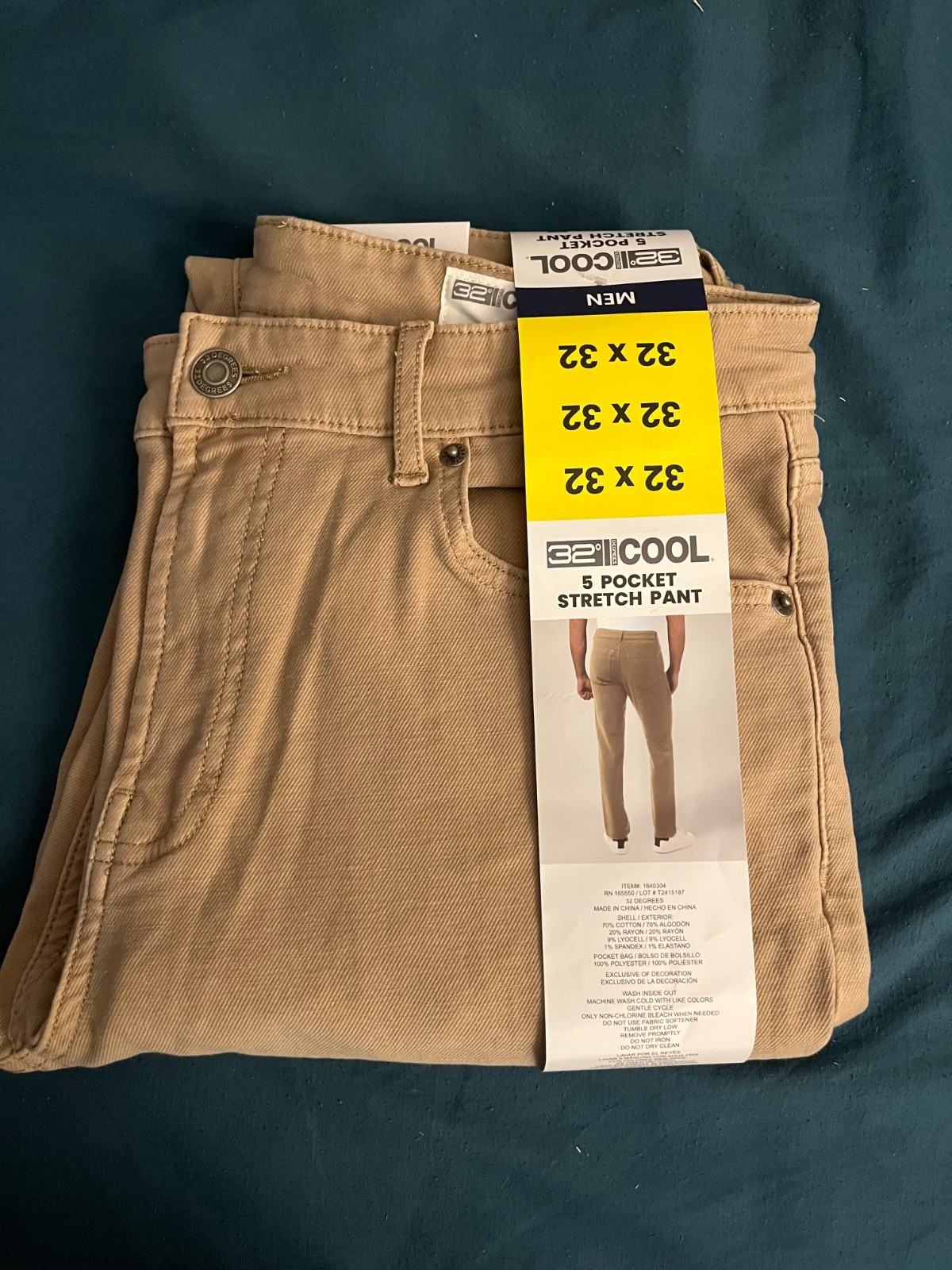 32 degree slim fit – 32 x 32 – Tan