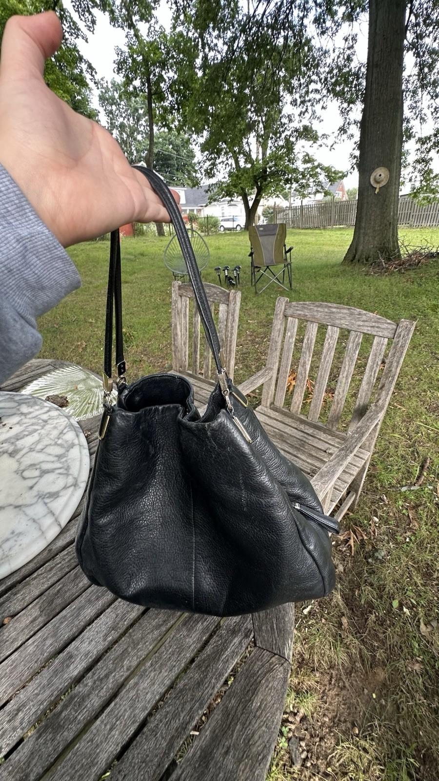 Authentic Coach Madison Phoebe Pebbled Leather Shoulder Black Bag