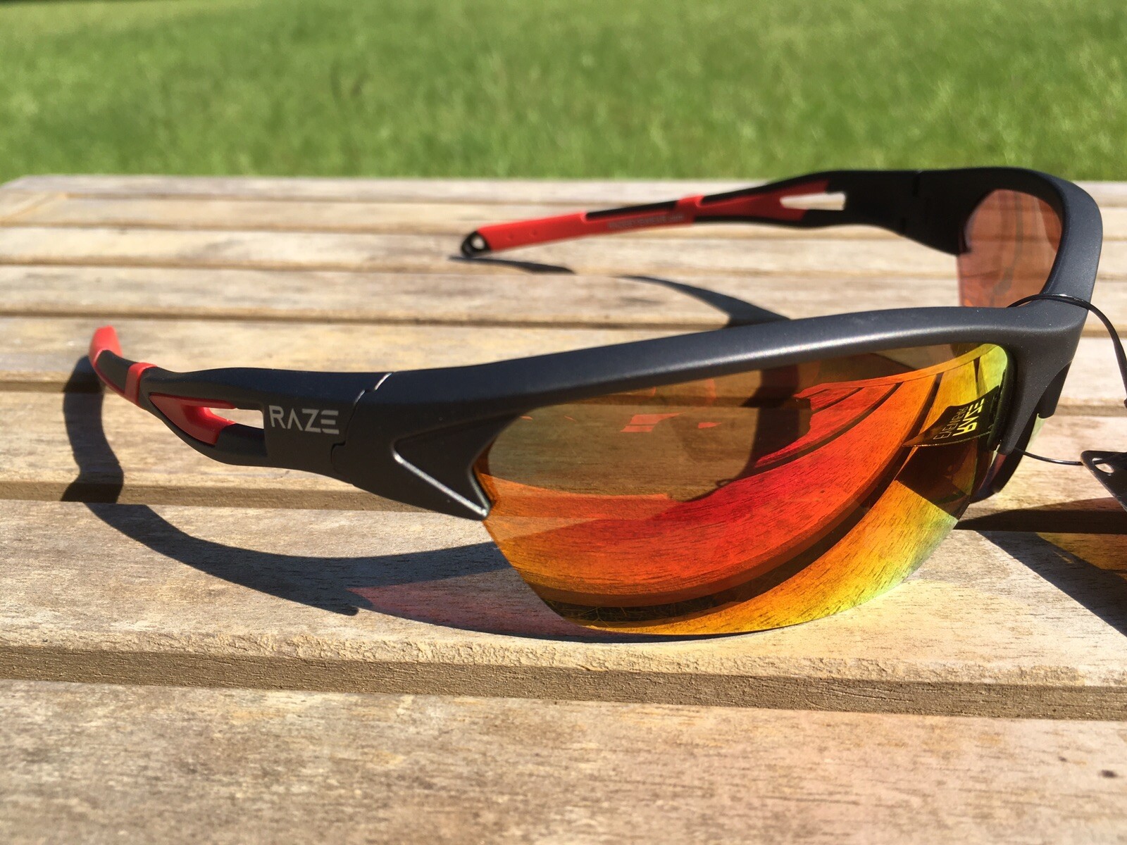RAZE Eyewear Sunglasses Pursuit HD Gray Red Mirrored Brown Lens 35213