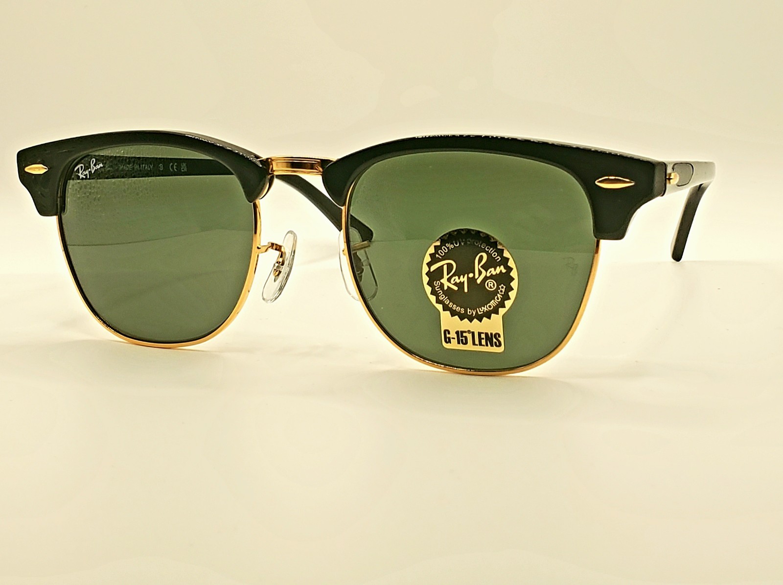 Ray-Ban Clubmaster Green Lens Non-Polarized Men’s Sunglasses – Black (RB3016)
