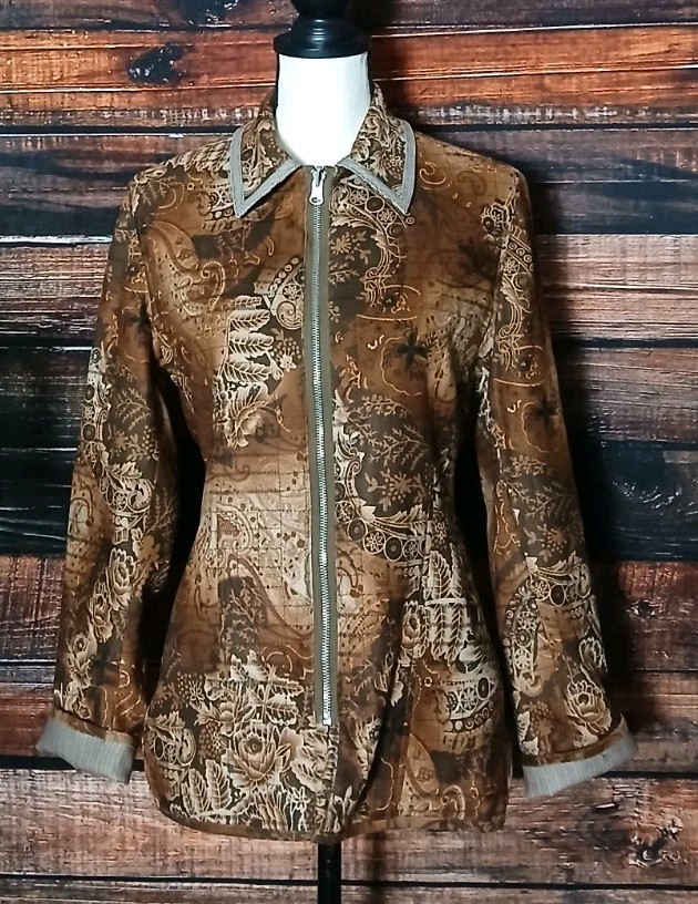 Harve Benard Vintage Blazer Jacket Size 6 Reversible Full Zip