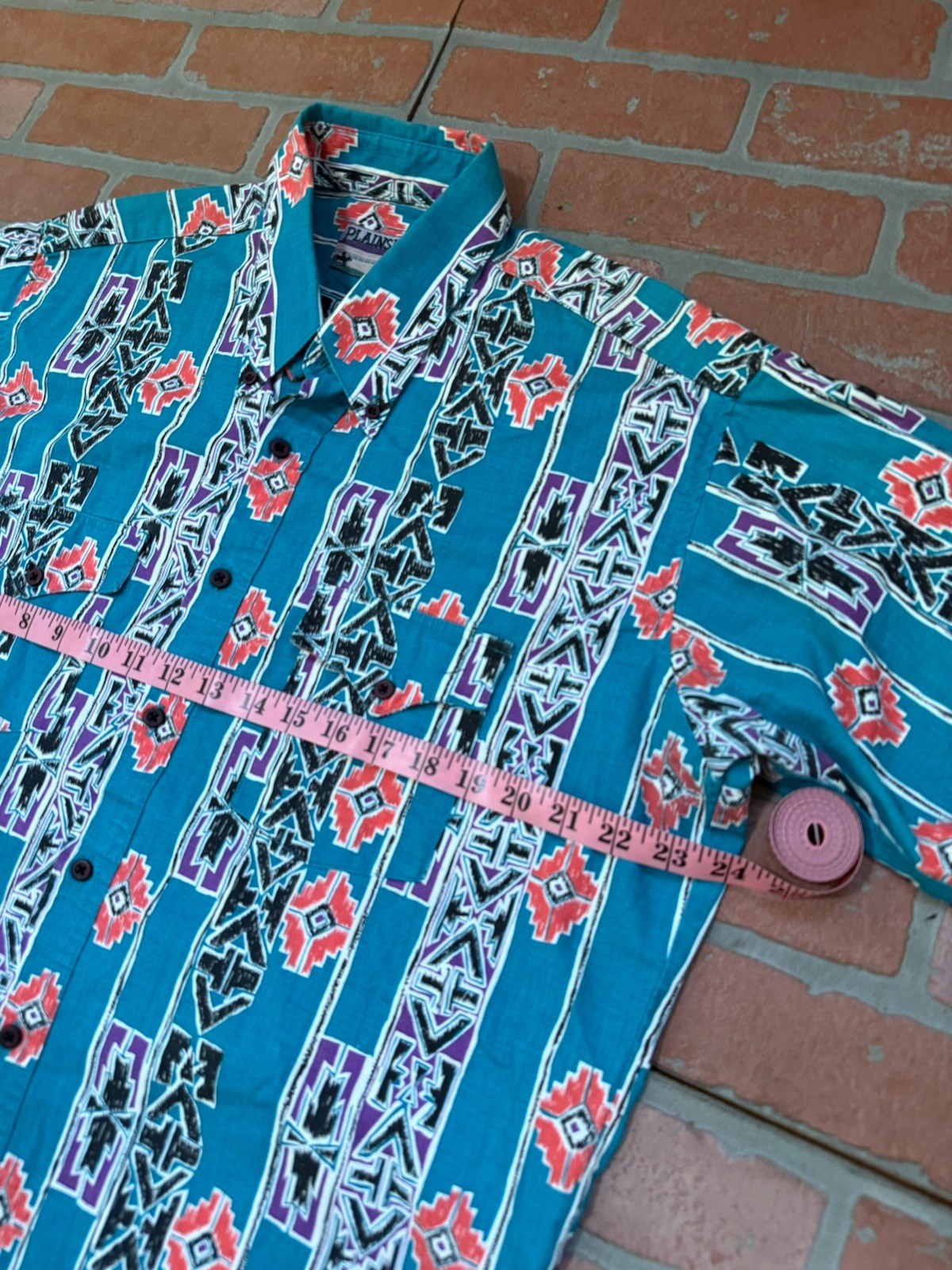 Vintage 90’s Plainsman Aztec Print Western Button Shirt Mens XL