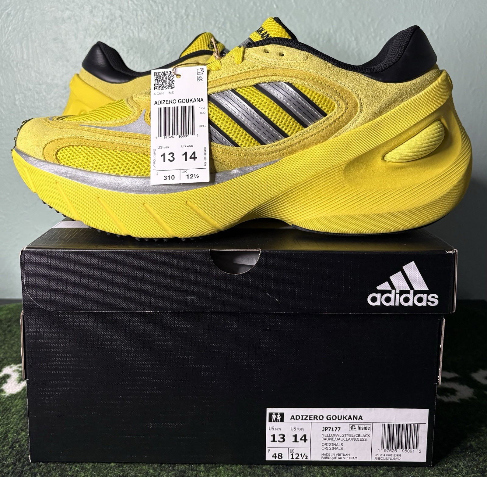 US Men’s 13 – Adidas Adizero Goukana “Light Yellow” JP7177, New in Box