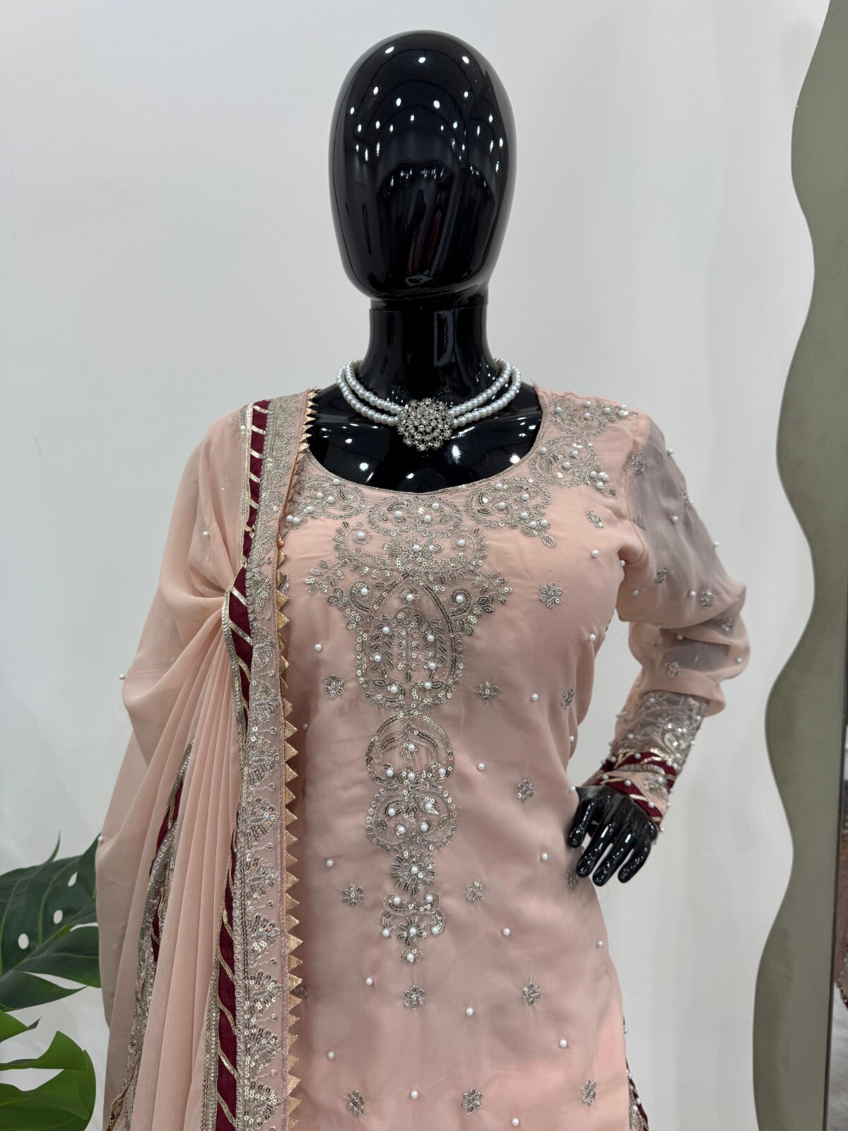 Fully Readymade Women Kurta Sharara Designer Dupatta Set Pakistani Salwar Kameez