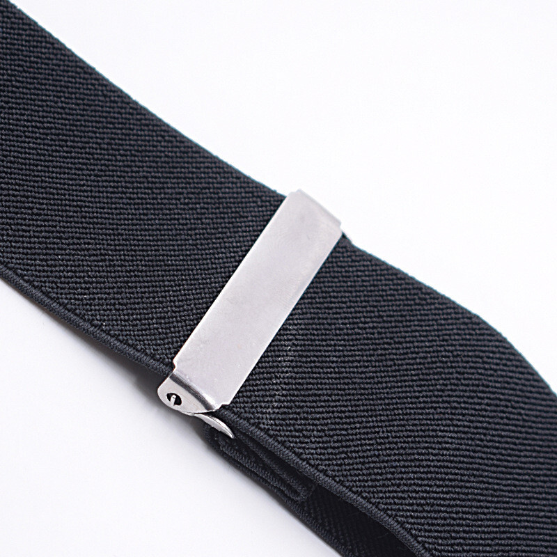 Mens Braces Suspenders Black Extended 50mm Adult Men’s 4-clip X-strap
