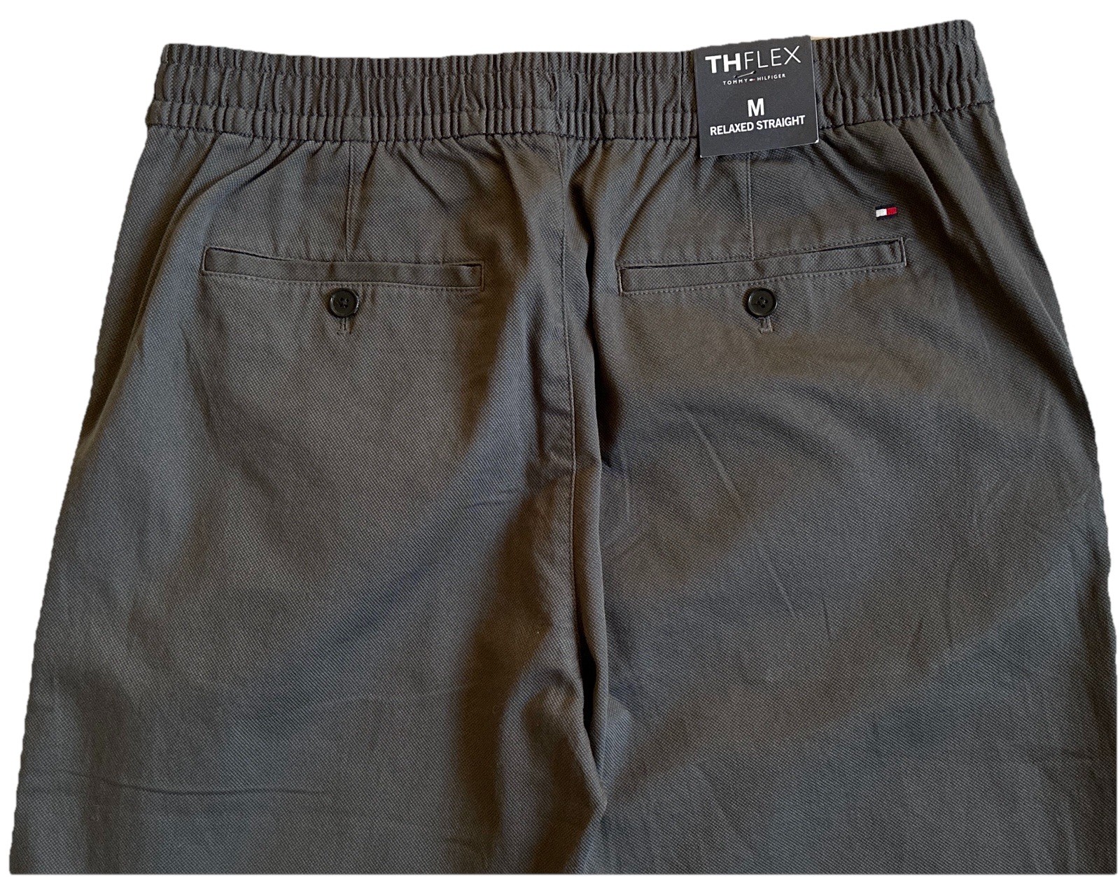 Tommy Hilfiger Men’s THFlex Elasticized Waist Relaxed Straight Pants – Gray