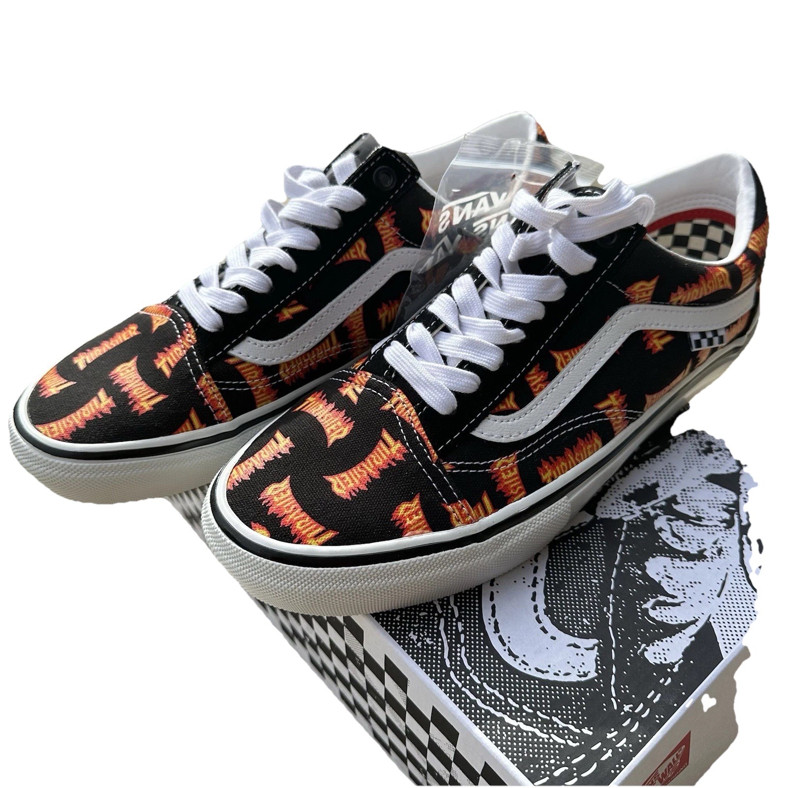 VANS Skate Old Skoo, Trasher Black/Multi – VN0005W0BML SIZE 9 W/BOX NOS