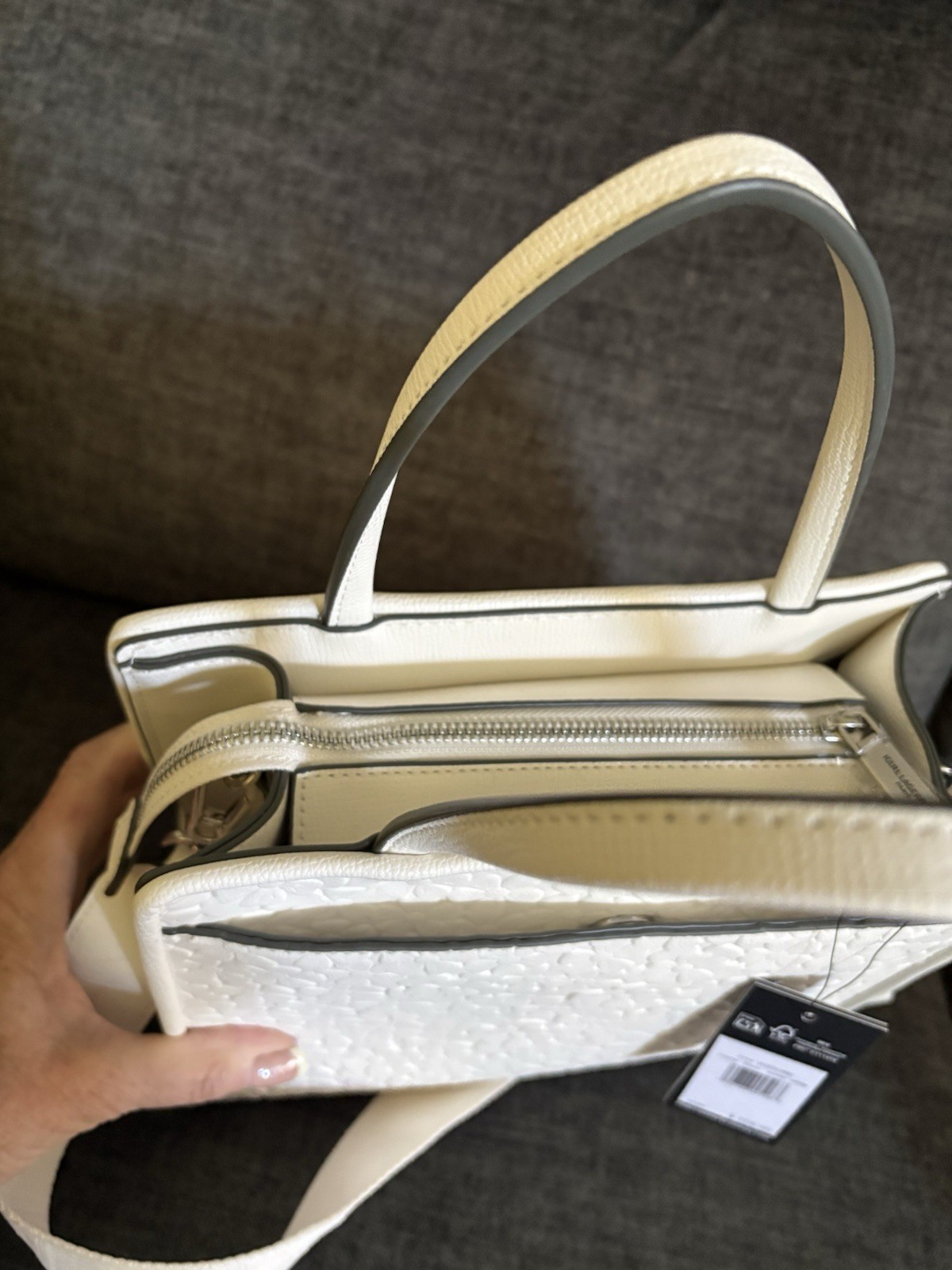 Medium Karl Lagerfeld Bag with Silver and White Appliqué Accents