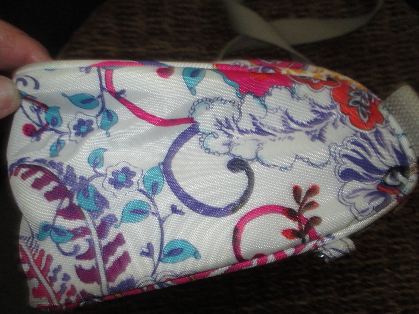 Kipling Keiko Crossbody Bag w/ Paisley Print (No Charm)on White Nylon Base