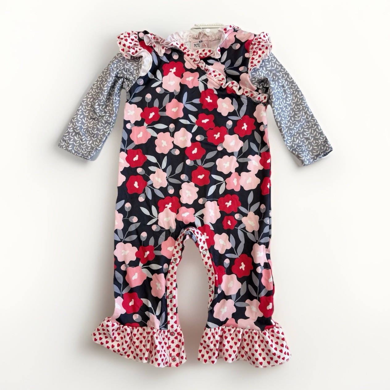 Pete & Lucy Pretty Poppies Romper Baby Girls Size 9-12 Months NEW NWT