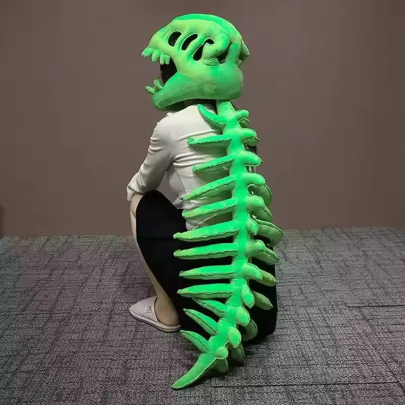 Realistic Dinosaur Skeleton Costume Set Unisex Headgear Cosplay 75cm 115cm New