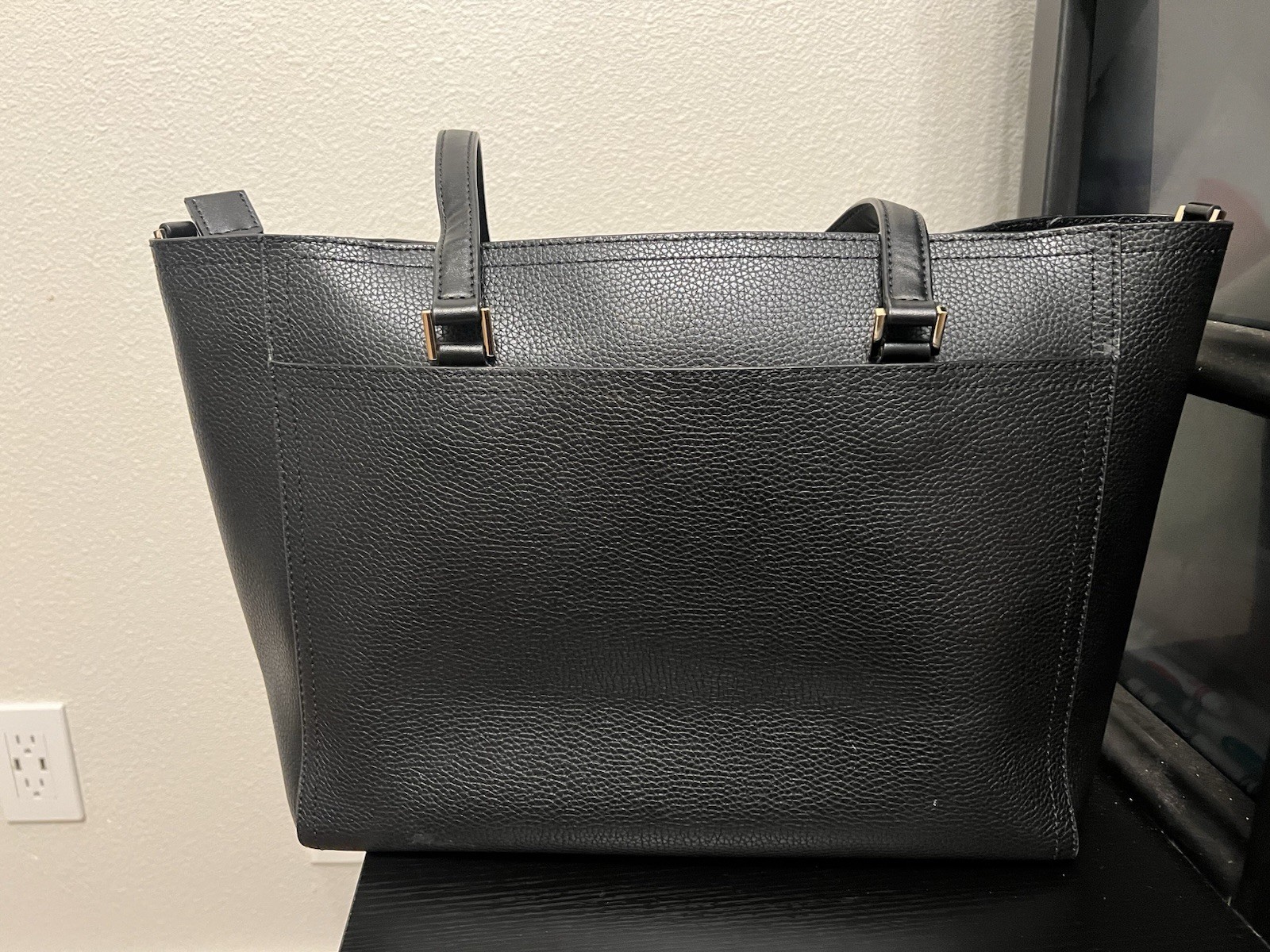 Michael Kors Large Black Pebbled Leather Shoulder Bag Tote, Hangbag, Purse