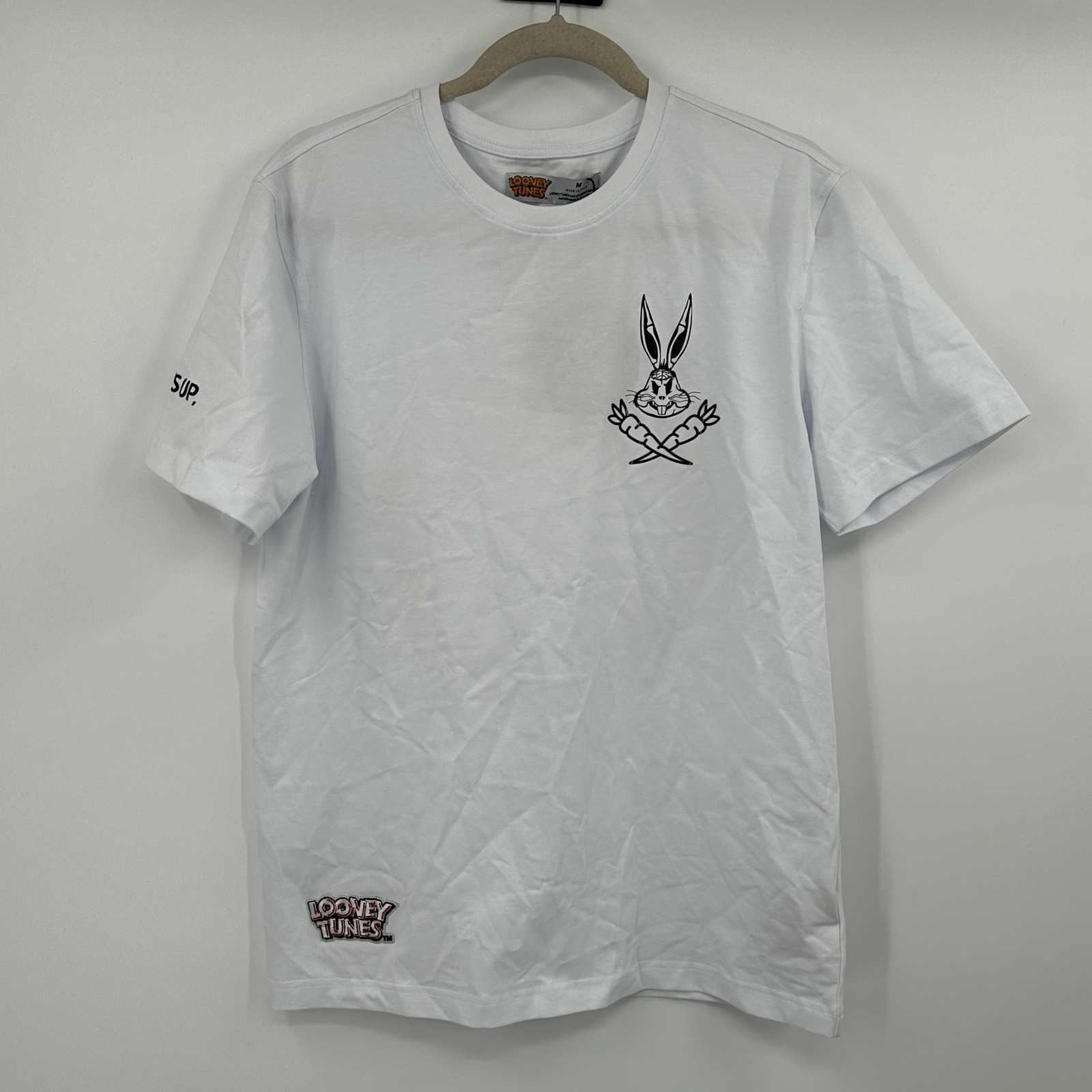 Mens Looney Tunes Bugs Bunny Graphic T Shirt White Size Medium What’s Up Doc