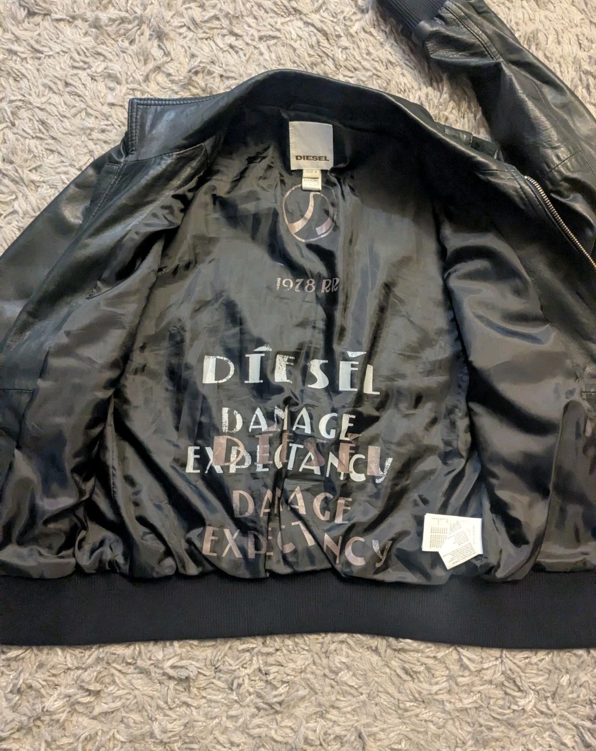 Diesel Soft Lambskin Leather Jacket Sz S