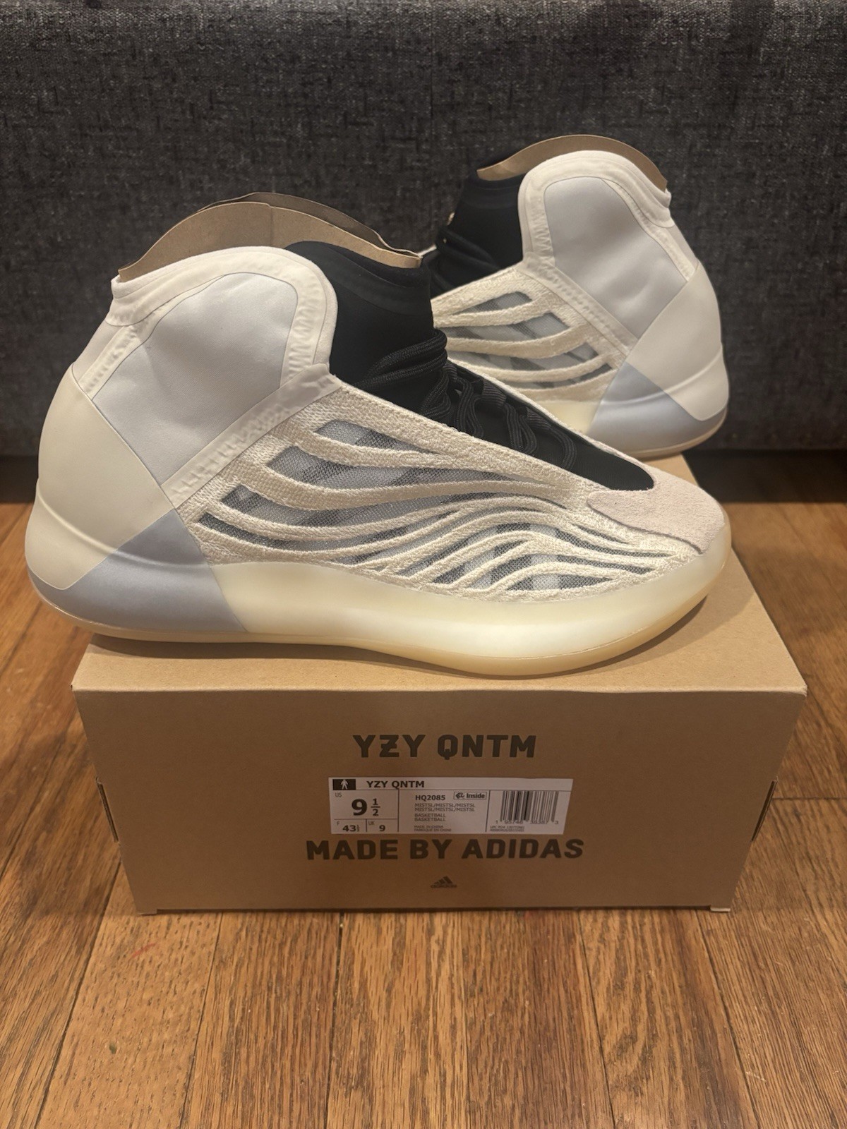 Size 9.5 – adidas Yeezy Quantum Mist Slate New HQ2085