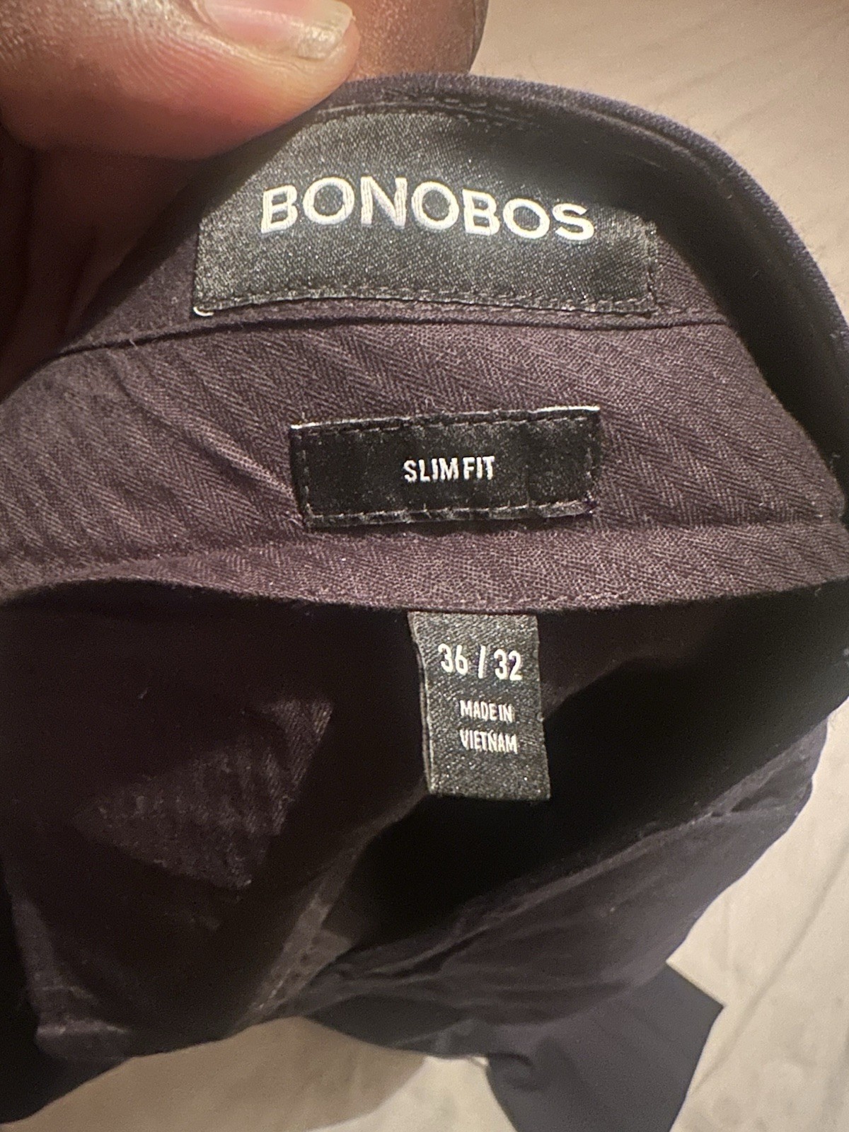 BONOBOS Navy Blue Slim Fit Dress Pants