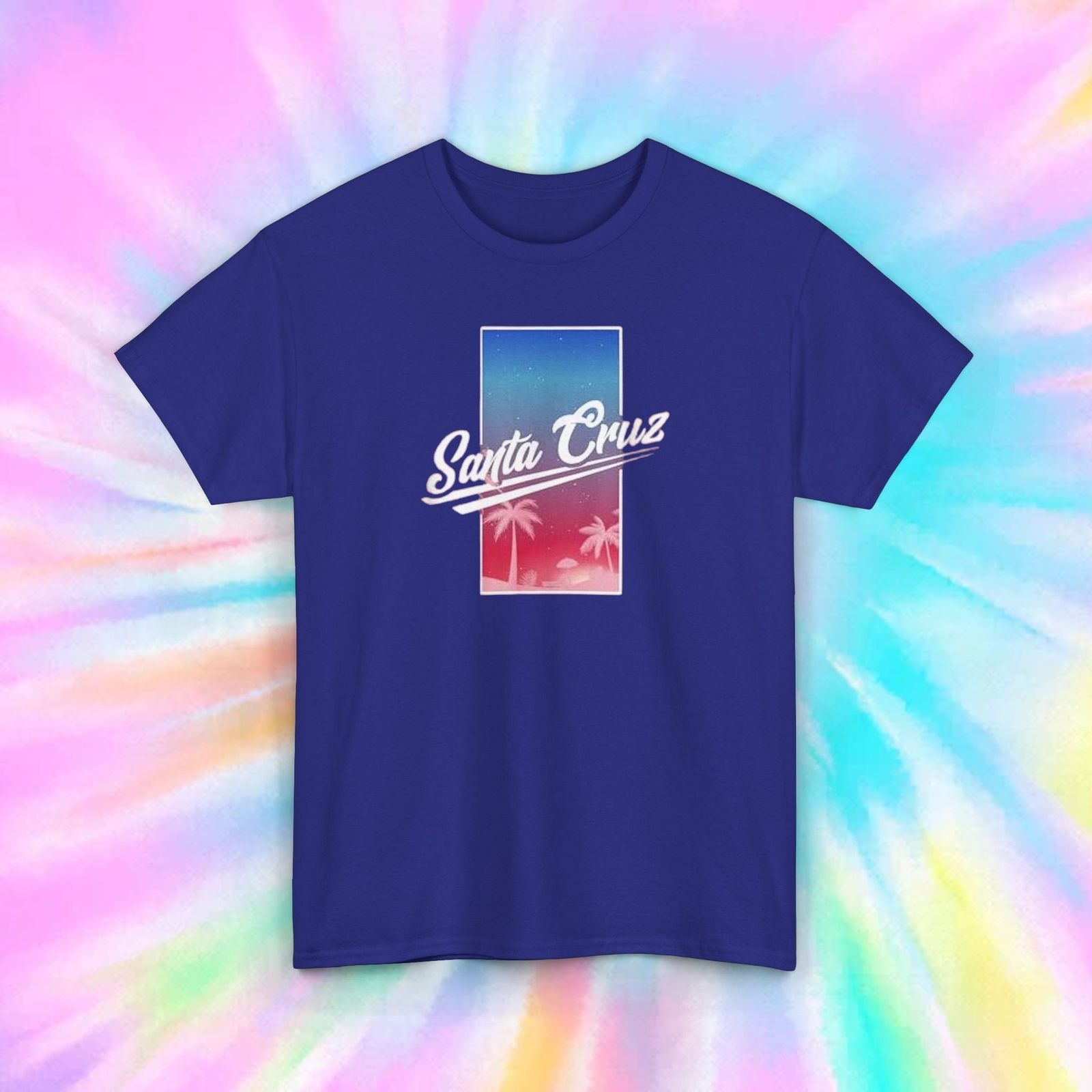 Santa Cruz Shirt Retro Beach Sunset Palm Trees California Graphic Tee S-5XL