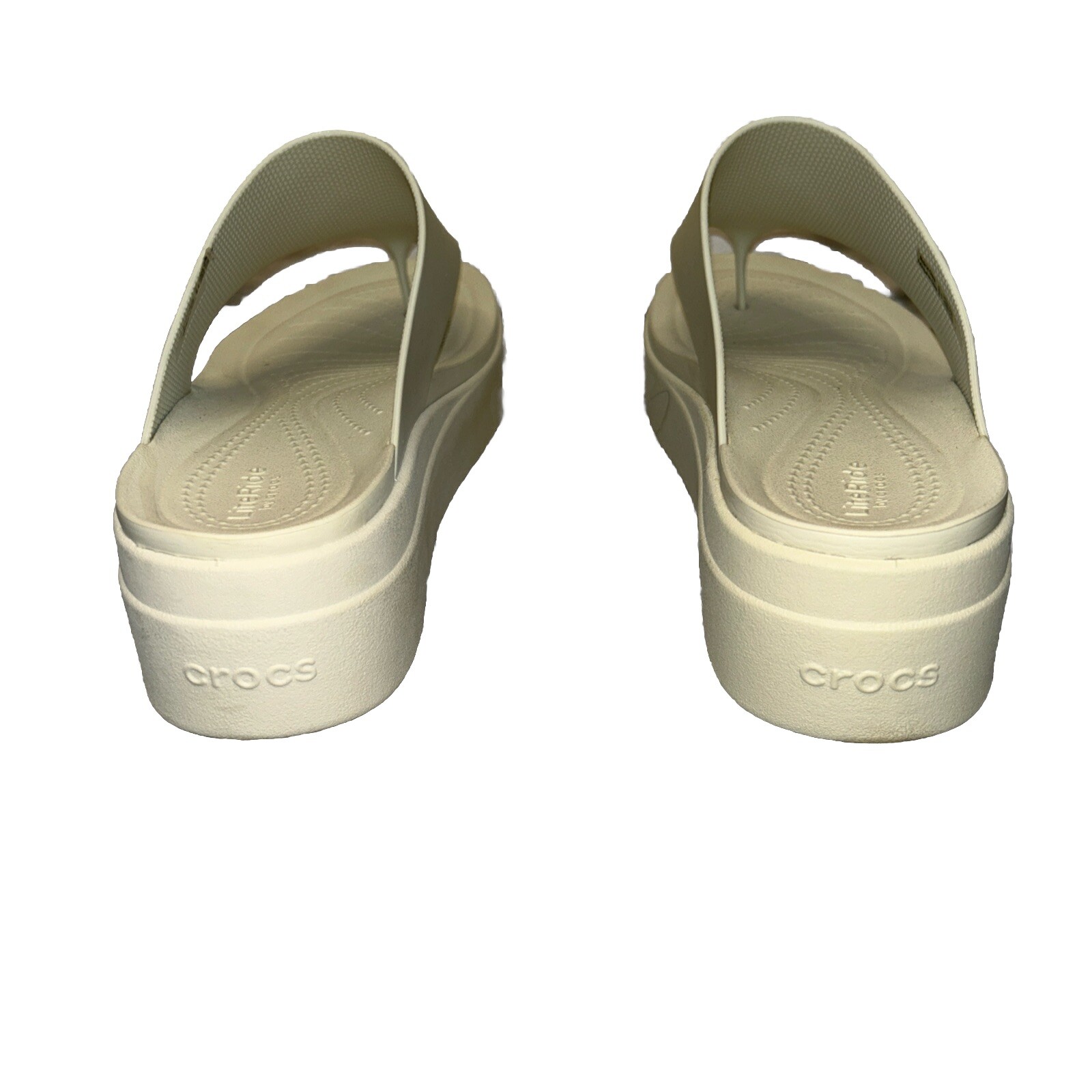 CROCS LITERIDE BROOKLYN FLIP Size 10 Sandals 1.7″ Wedge Heel