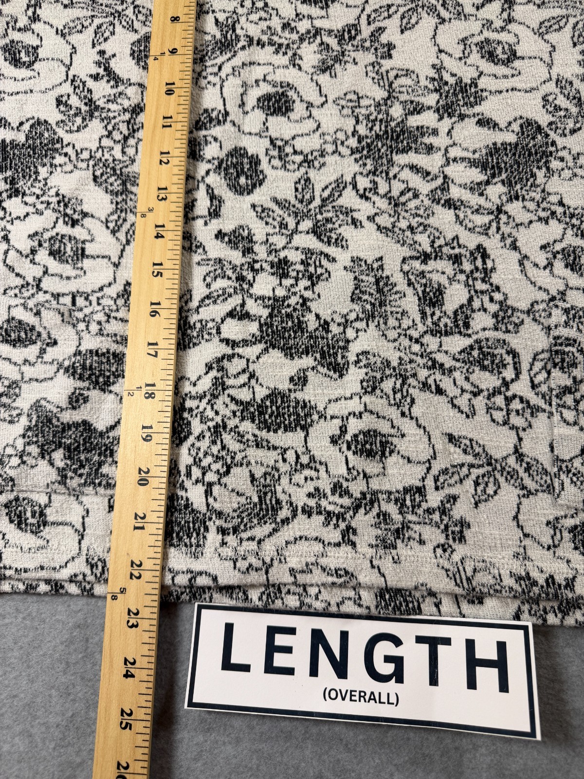 Fat Face Black & White Top Floral Womens Size 10 3/4 Sleeve 100% Cotton Pockets