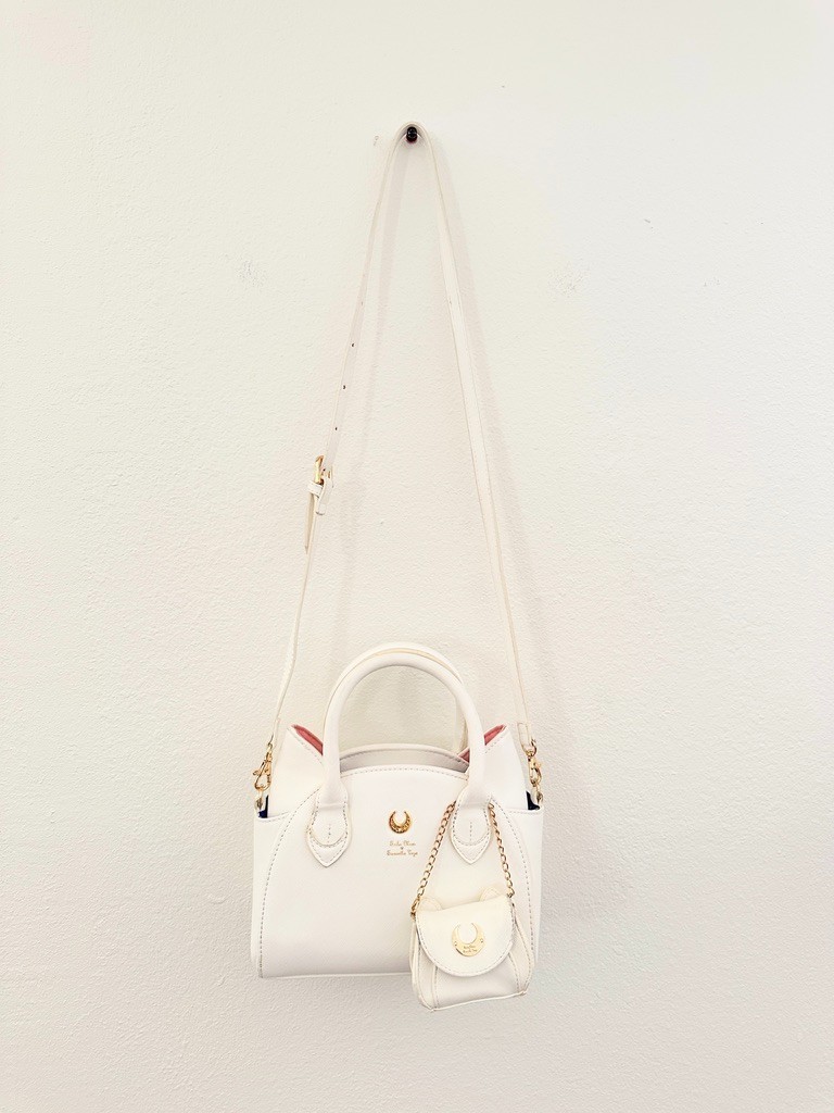 Sailor Moon Samantha Vega White Cat Handbag Leather Purse Crossbody Shoulder Bag