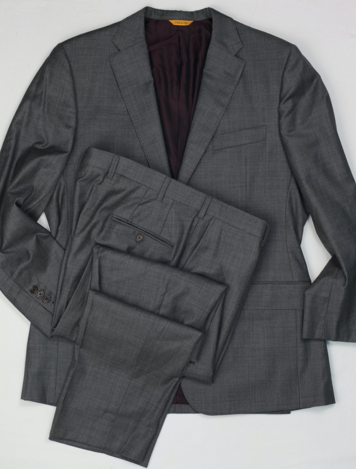 Hickey Freeman Loro Piana Made in USA Custom Suit 44R 38×33 Functioning Cuffs