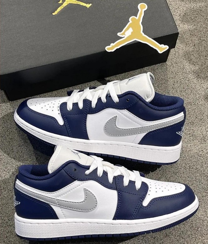 Jordan 1 Low “White/Blue” Men’s Retro Sneakers-AJ1 Low OG Style