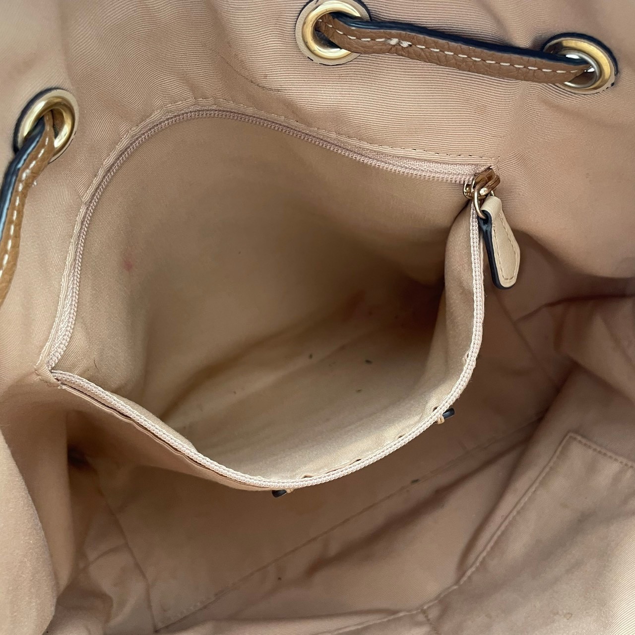 Authentic COACH Andy Leather Tote Bag Ivory Brown Gold CA165