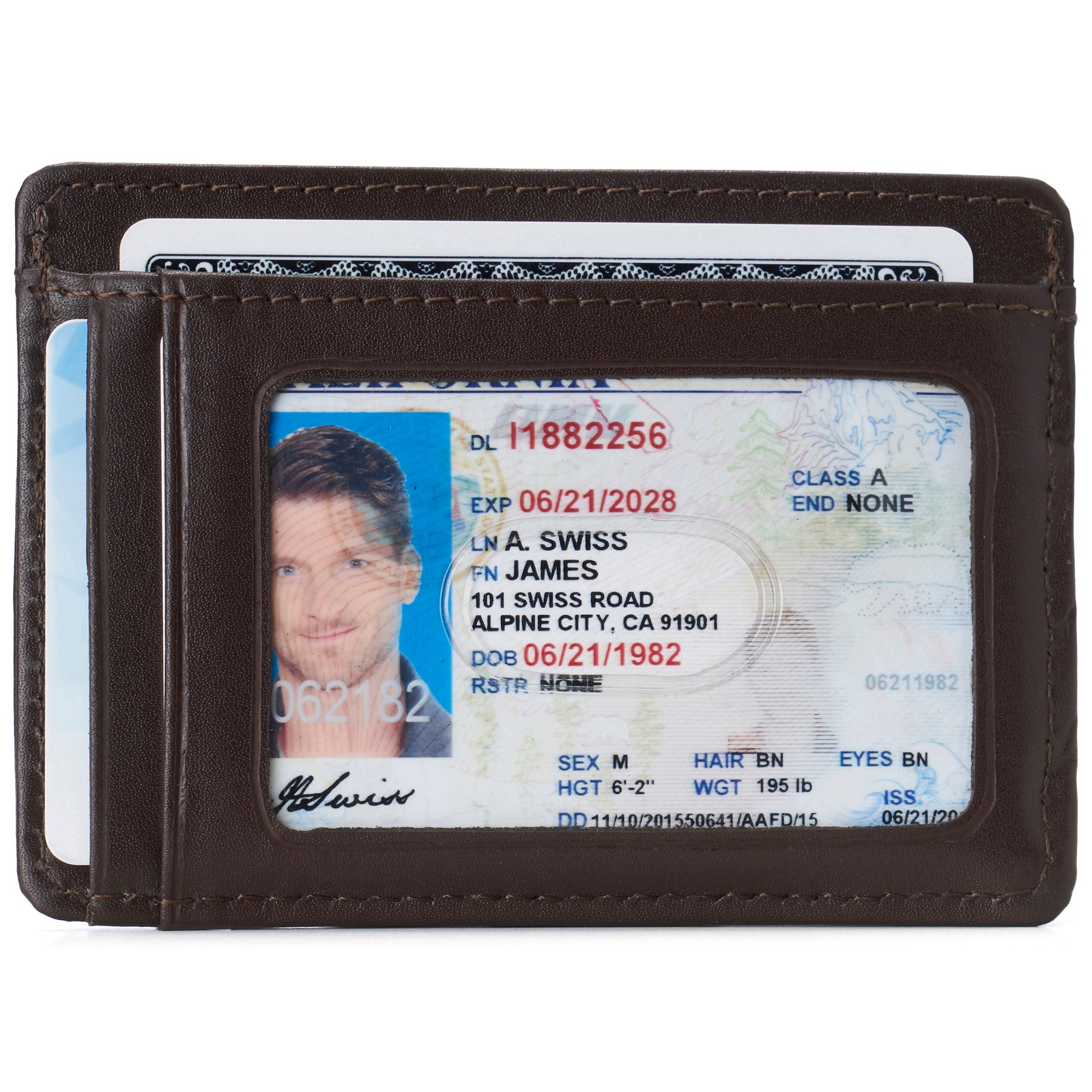 Alpine Swiss Mens RFID Money Clip Leather Minimalist Wallet Card Case ID Window