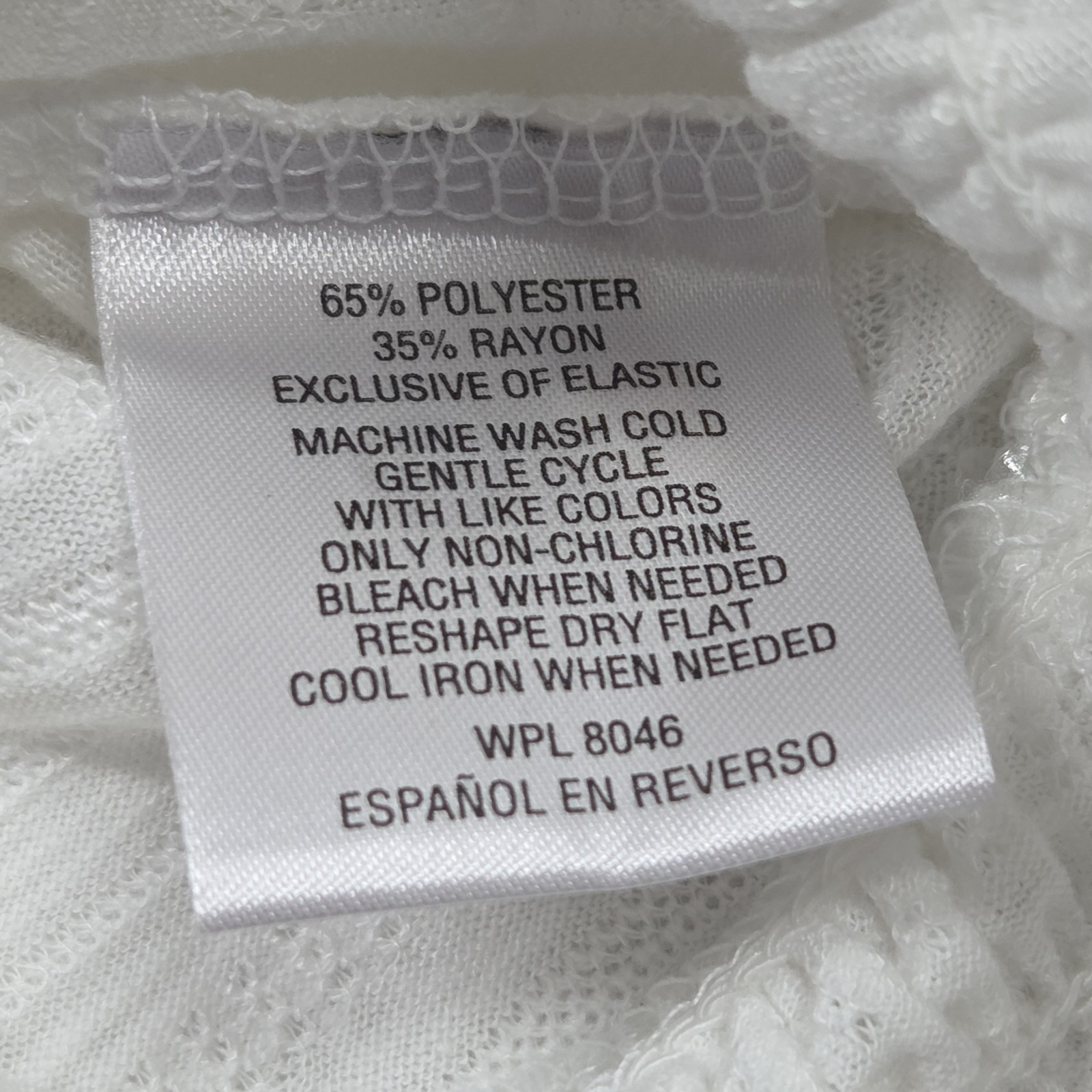 Style & Co Knit Ruffle Hem Pullover Blouse White Short Sleeve Round Neck Large