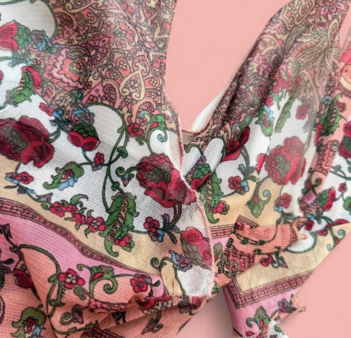 Morgan De Toi Fairycore Pink Paisley Halterneck And Skirt Set Pretty Small