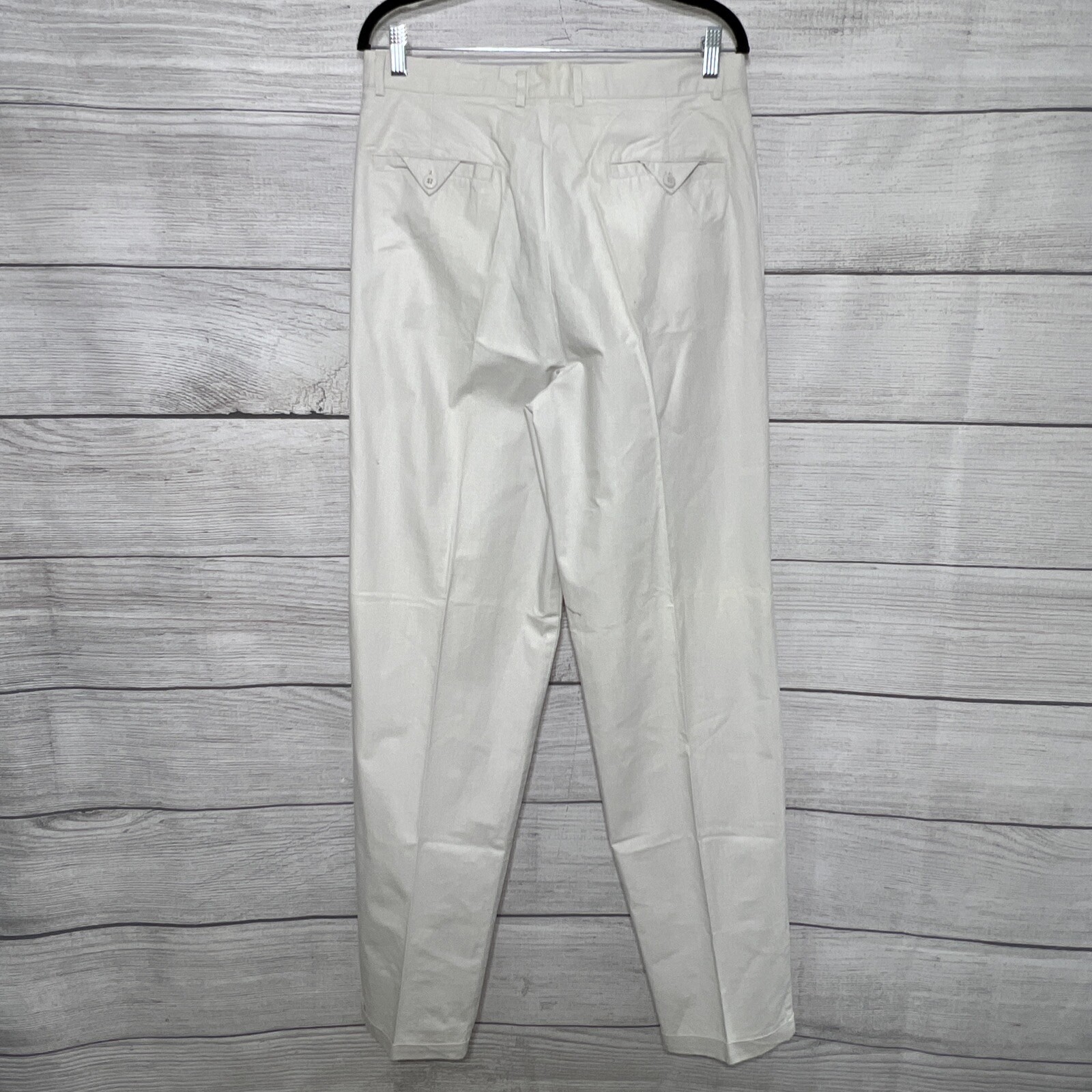 Vintage Nikoata Tokyo New York Mens Pleated Pants 100% Cotton Cuffed White Sz 34