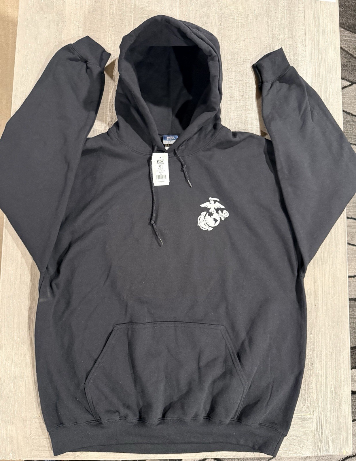 US MARINE CORPS USMC “10TH MARINES REGIMENT 2ND DIVISION” BLACK HOODIE – Size XL