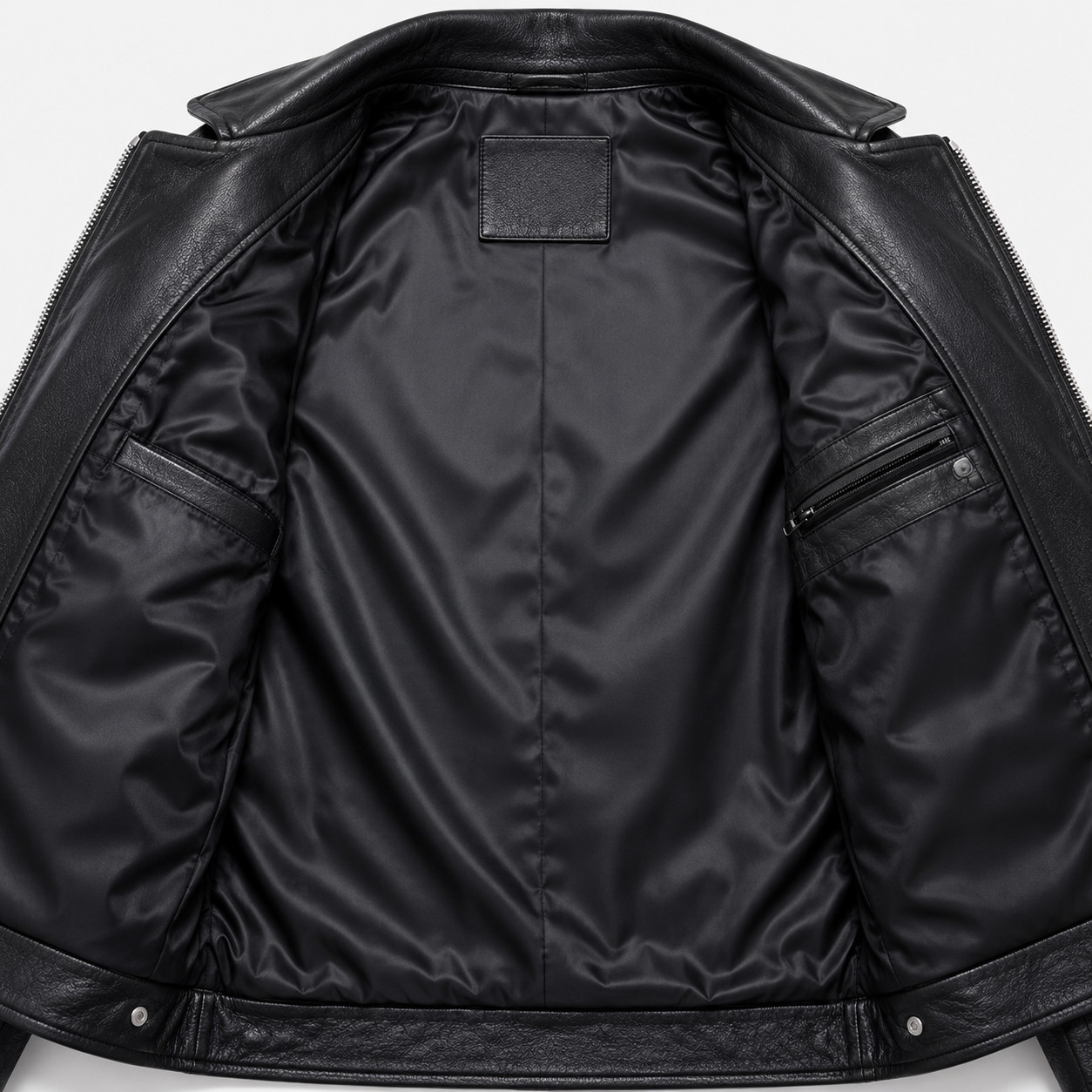 Men’s Black Leather Motorcycle Biker Jacket Red Quilted Slim Fit S-3XL