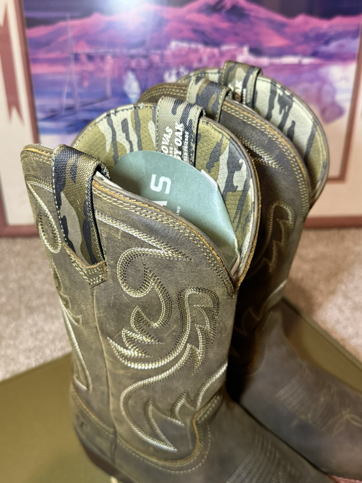 NEW Tecovas “The Buck” Mossy Oak Canteen Cowhide Boots Limited Edition | Mens 9D