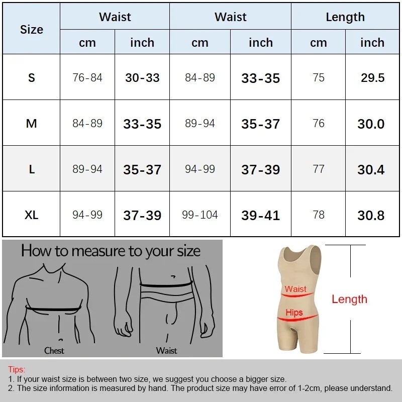 Men Shapewear Tummy Control Slimming Body Shaper Compression Bodysuits Underwear