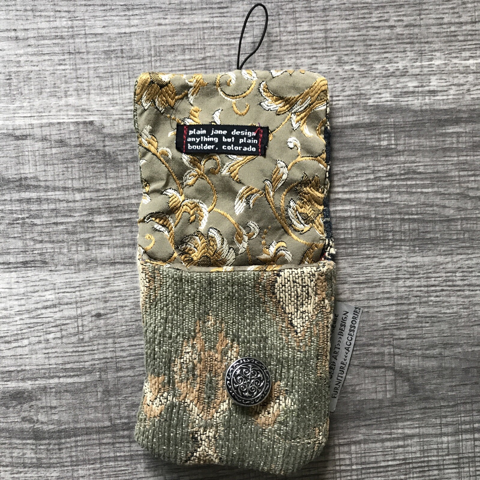 Plain Jane Design Wallet Case Recycled Materials Handcrafted Fabric Samples Boho