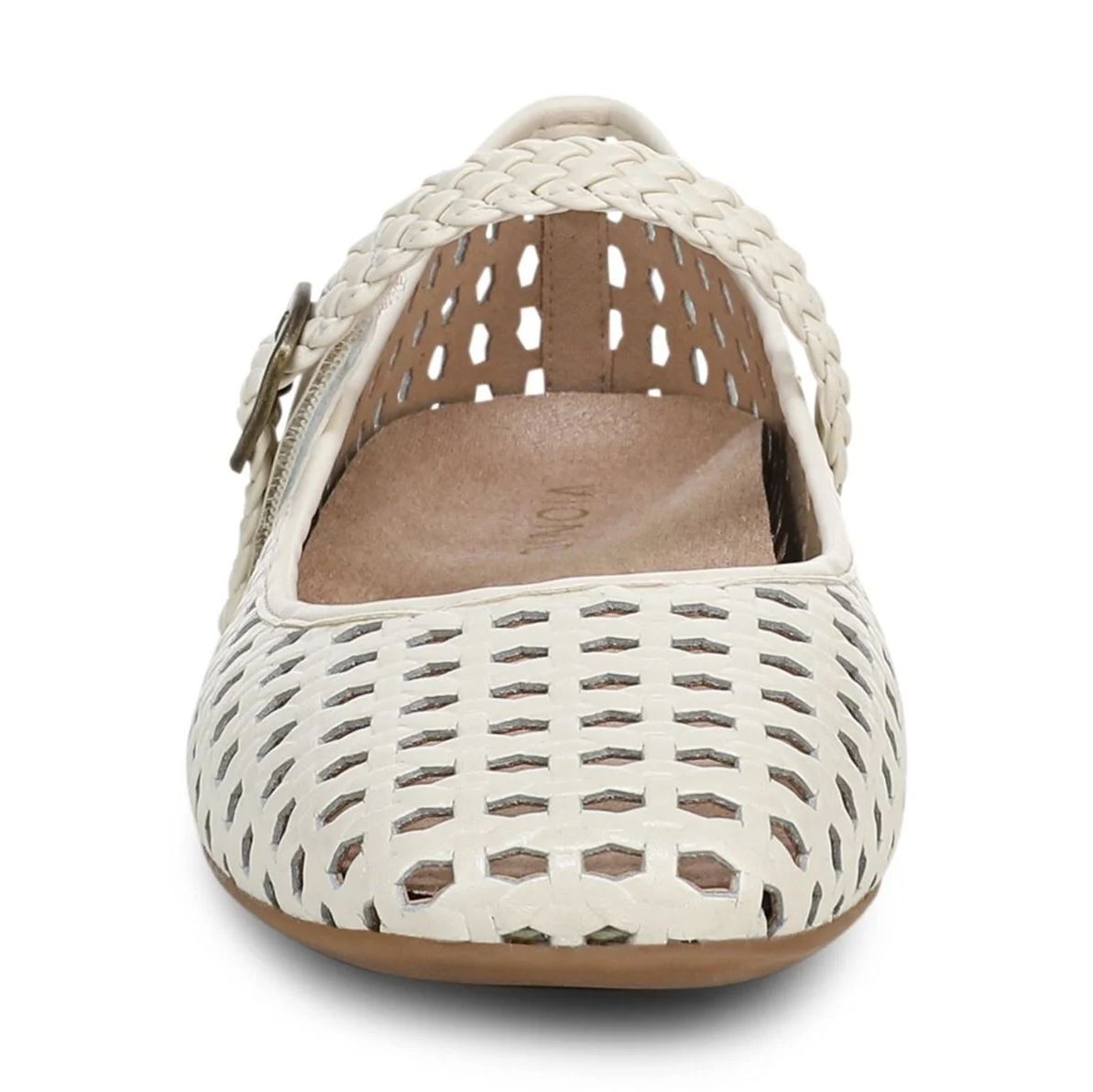 Vionic Alameda Woven Mary Jane Women’s Flat Ivory Leather Size 9.5 M Comfort