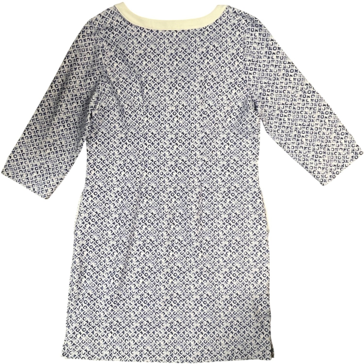 Tommy Bahama IslandZone Dress Medium Ikat Blue White Geometric Split Neck