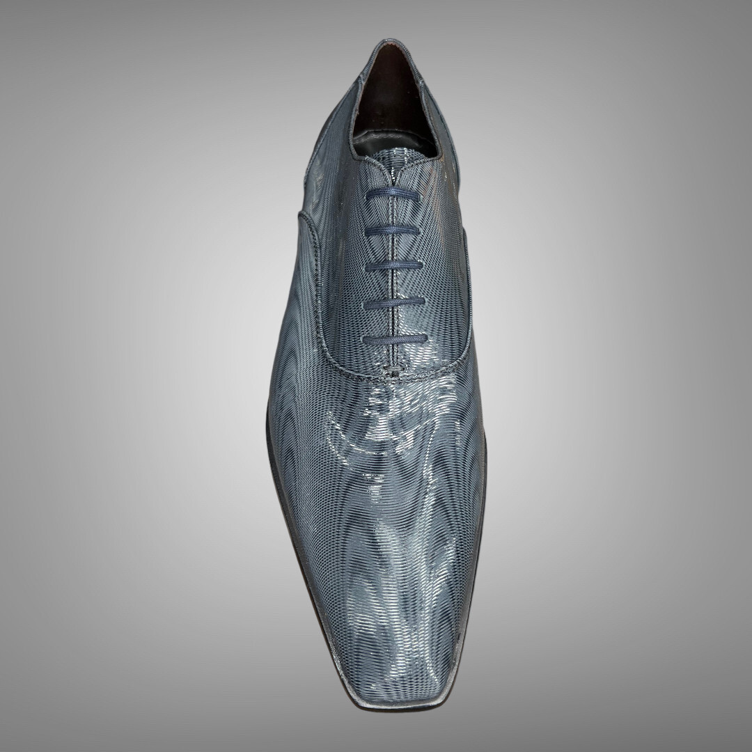 CESARE PACIOTTI MOIRE PATTERN LEATHER OXFORDS SHOES US 8