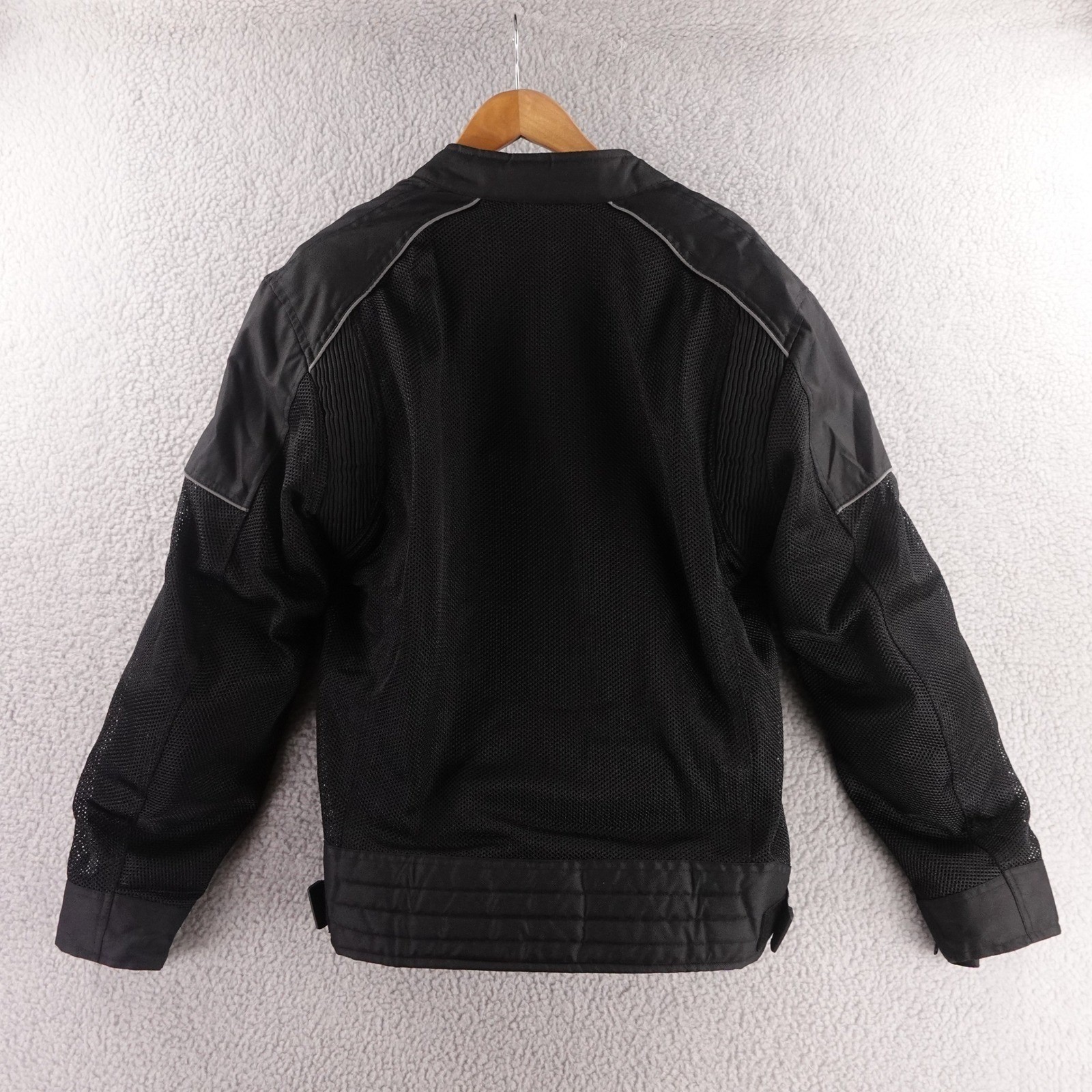 ILM Mens Mesh Motorcycle Jacket Black Grey Reflective Gear Large Elbow Pads